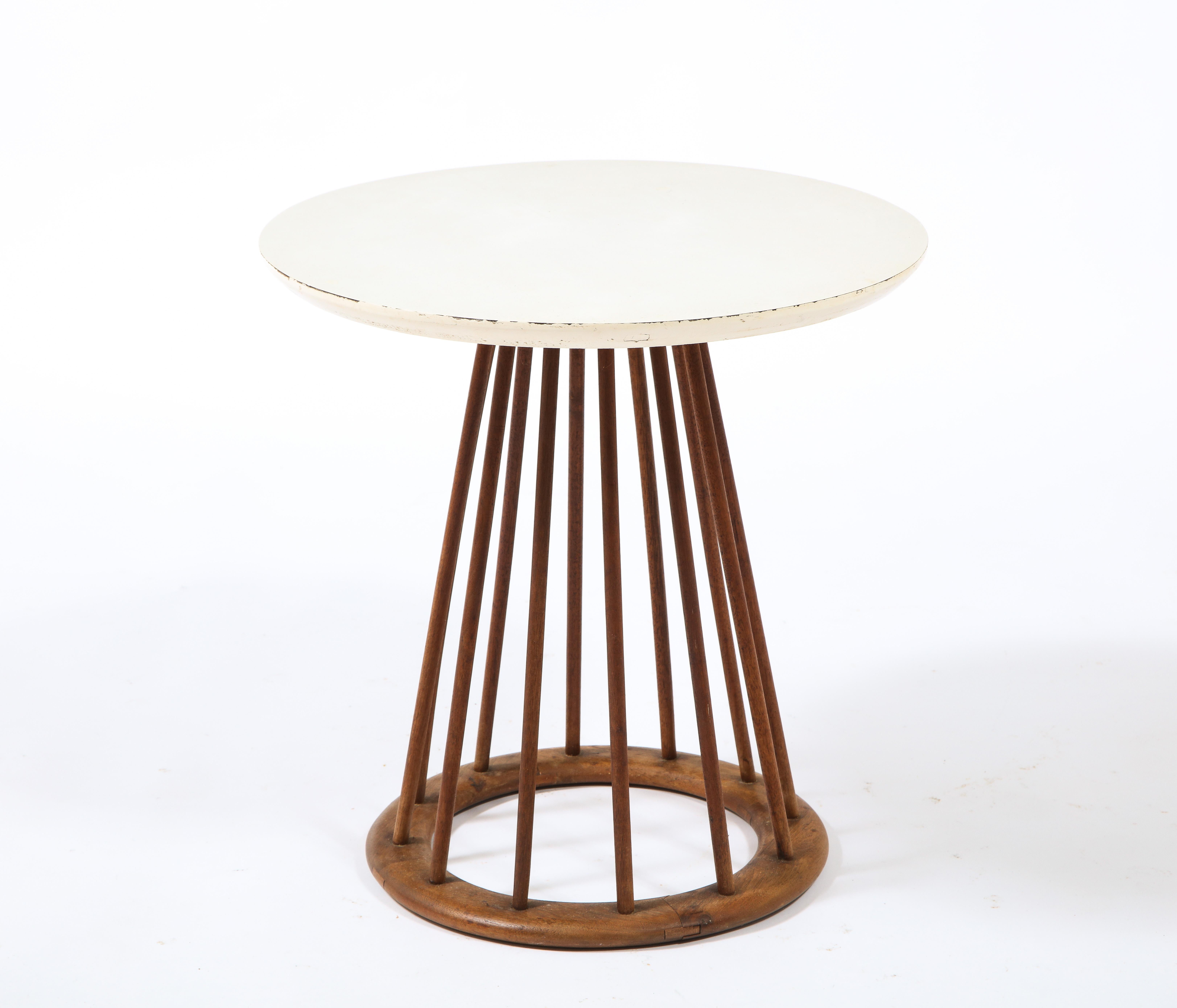 North American Arthur Umanoff Walnut & Laminate Spindle End Table, USA, 1960's