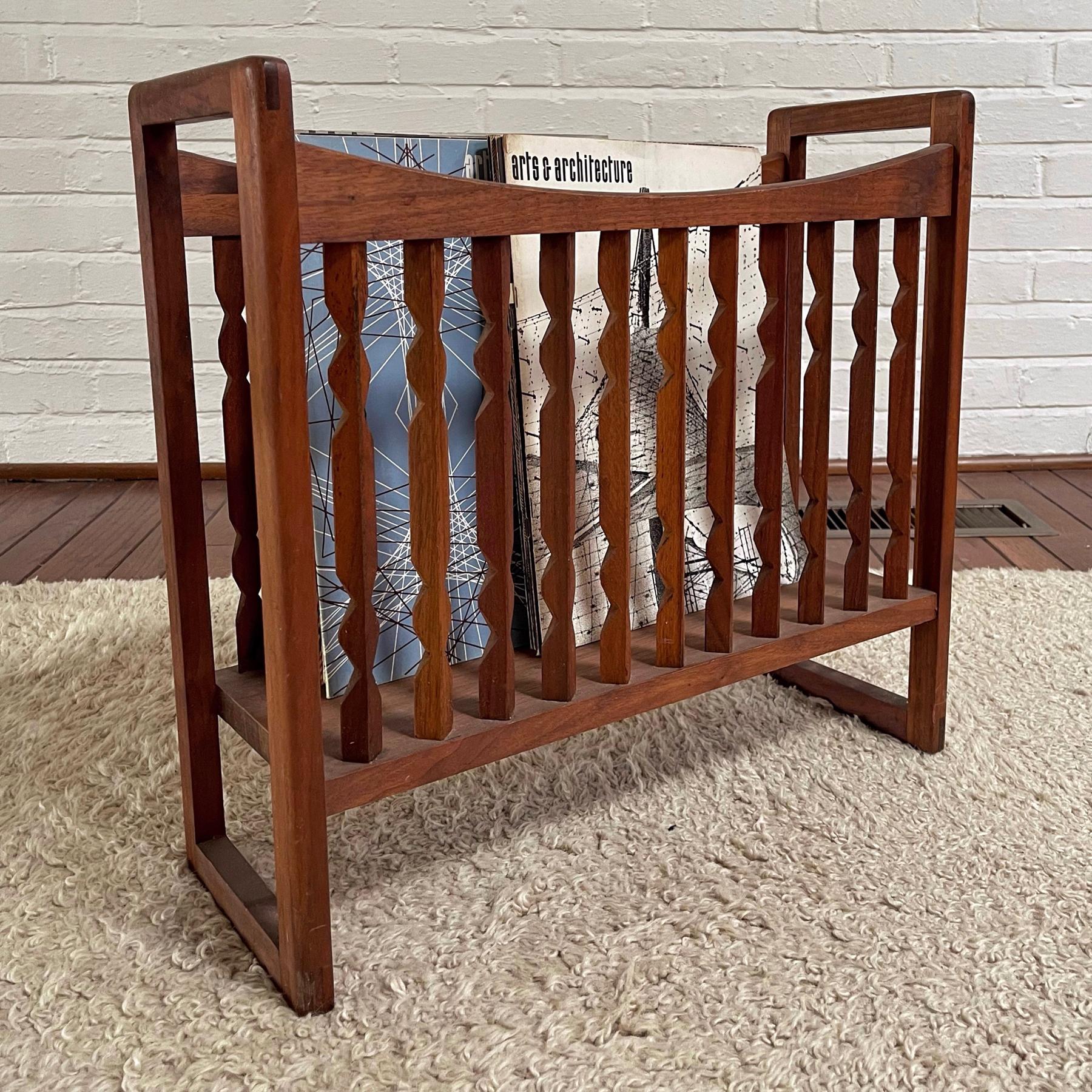 Arthur Umanoff Walnut Magazine Rack For Sale 3