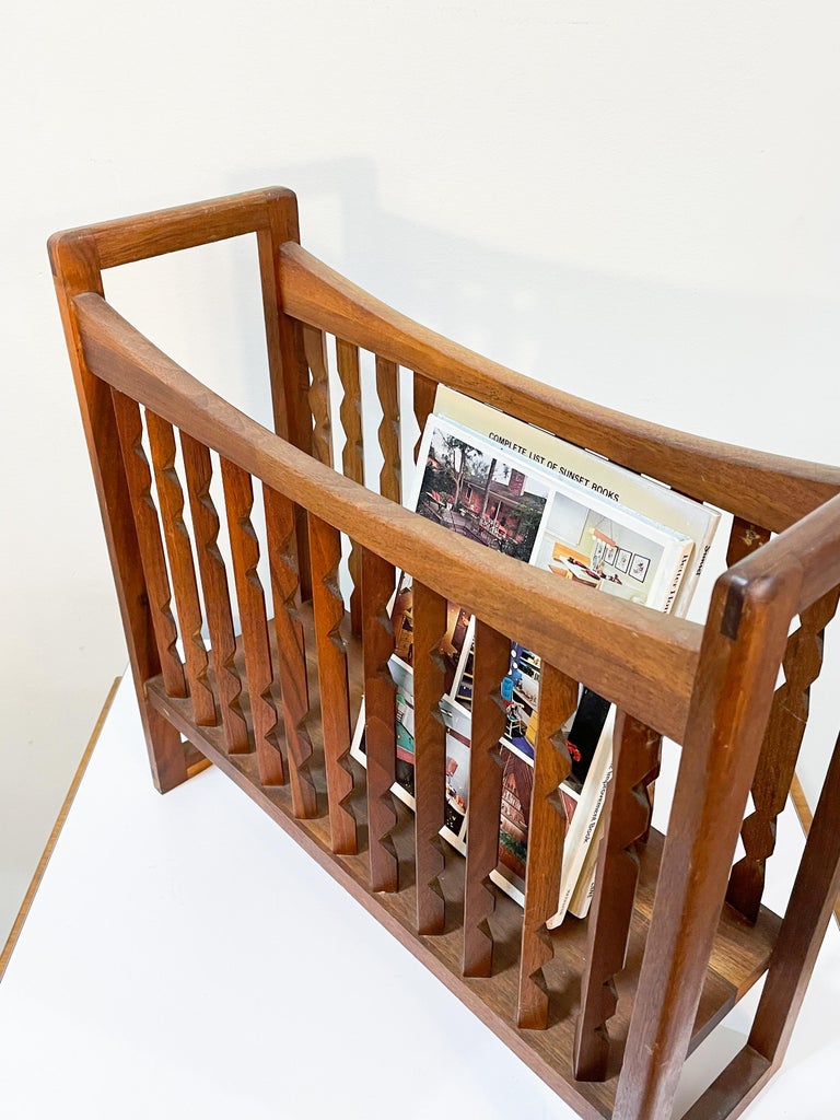 Walnut Magazine Rack Arthur Umanoff Walnut Magazine Rack For Sale at 1stDibs