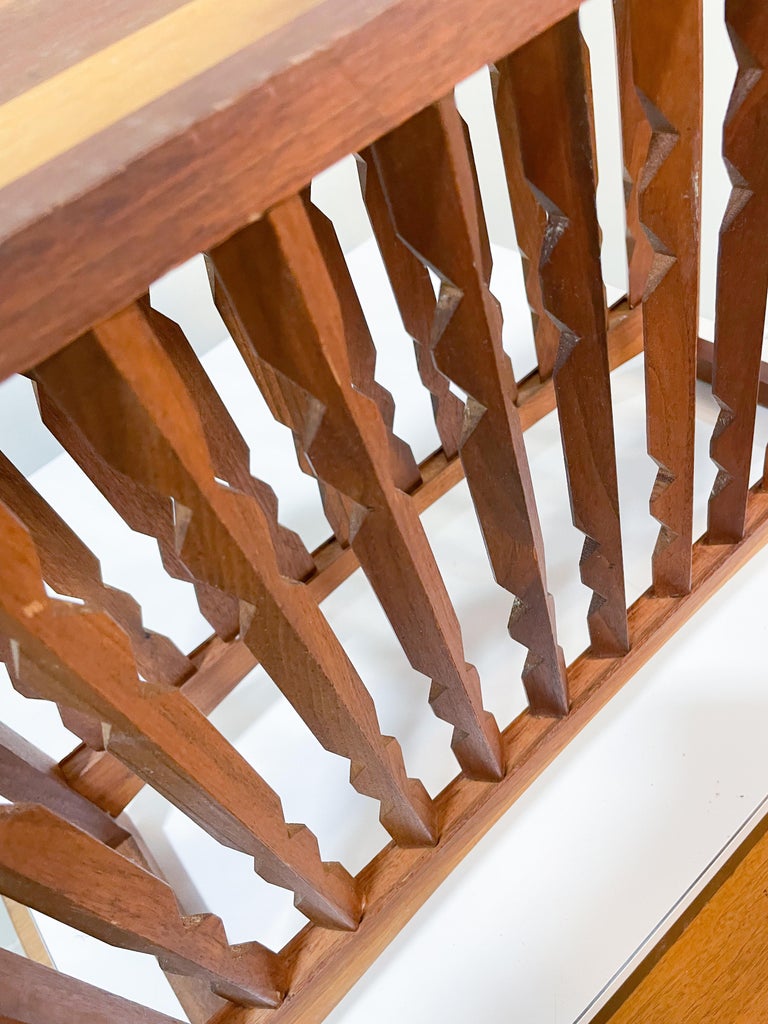 Walnut Magazine Rack Arthur Umanoff Walnut Magazine Rack For Sale at 1stDibs