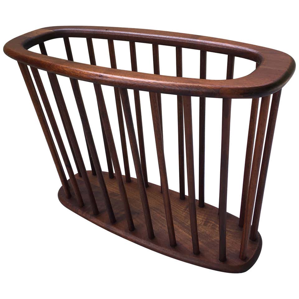 Arthur Umanoff Walnut Magazine Rack at 1stDibs | umanoff magazine rack ...