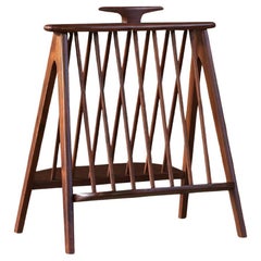 Arthur Umanoff Walnut Sculpted Magazine Rack for Washington Woodcraft
