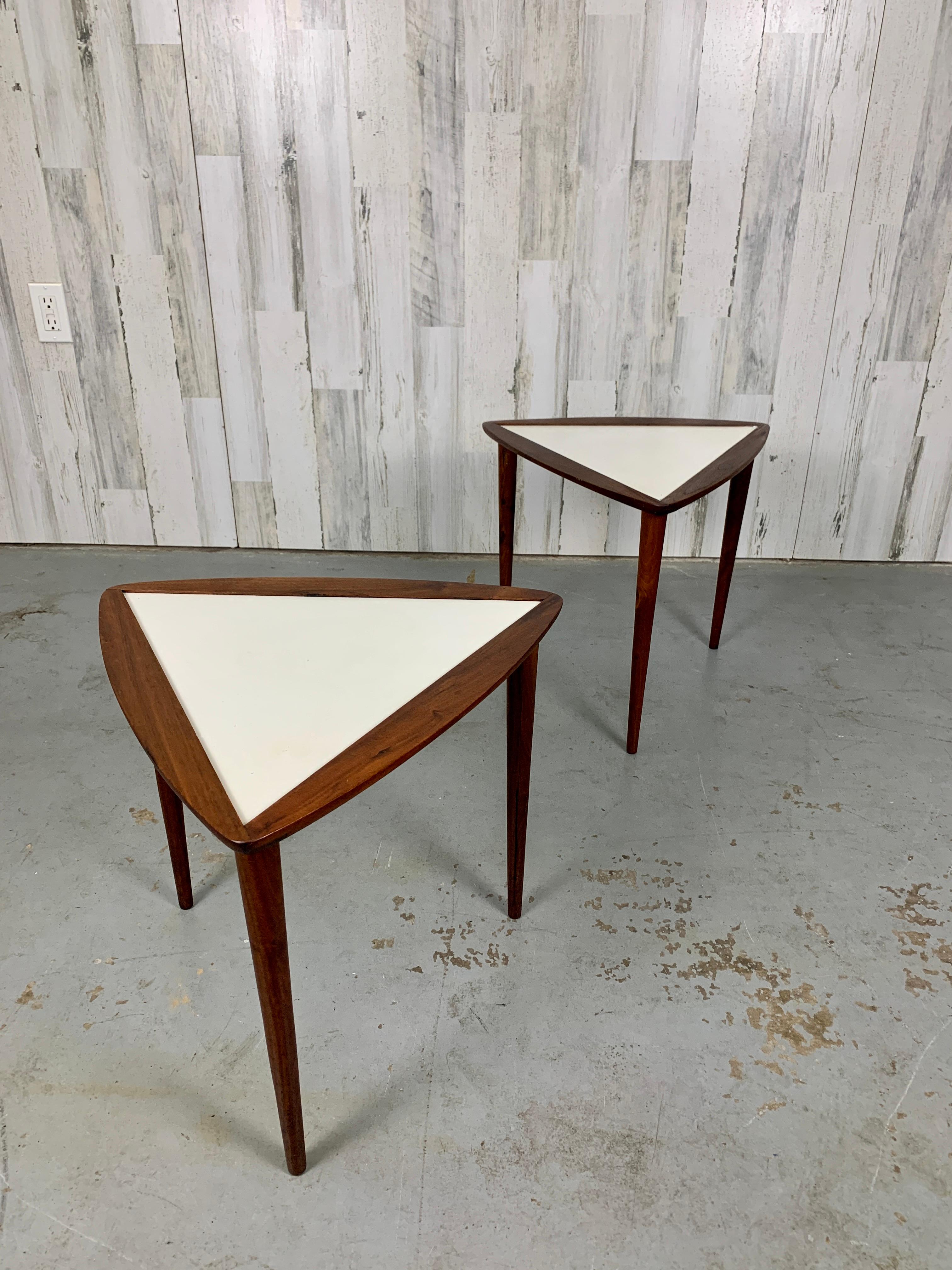 Mid-Century Modern Arthur Umanoff Walnut Side Tables