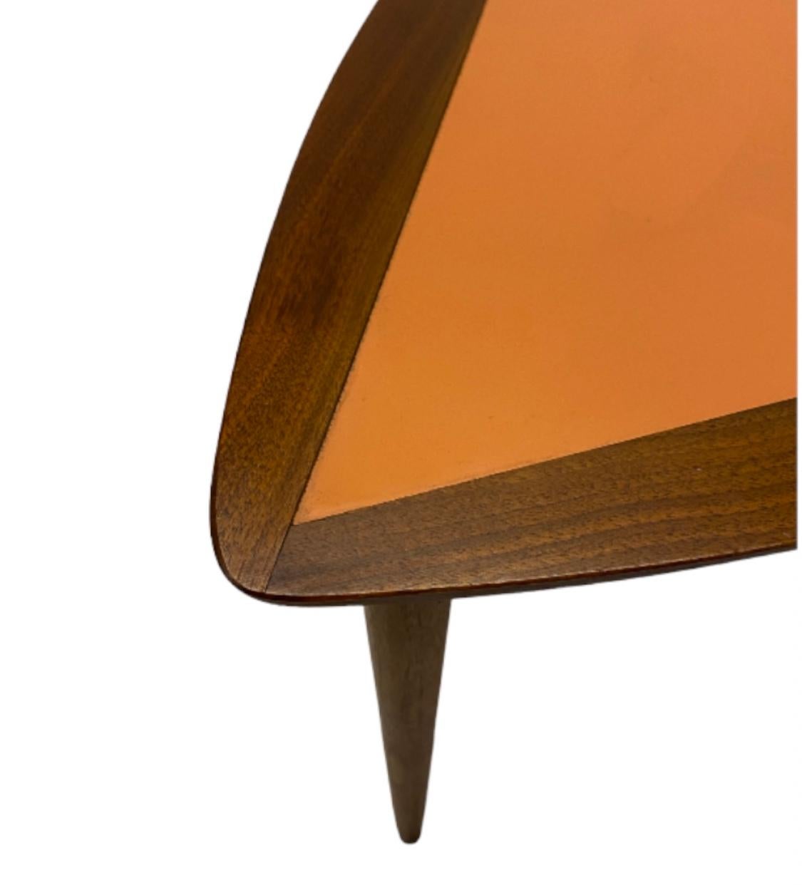 Arthur Umanoff Walnut Triangular Side Table 6
