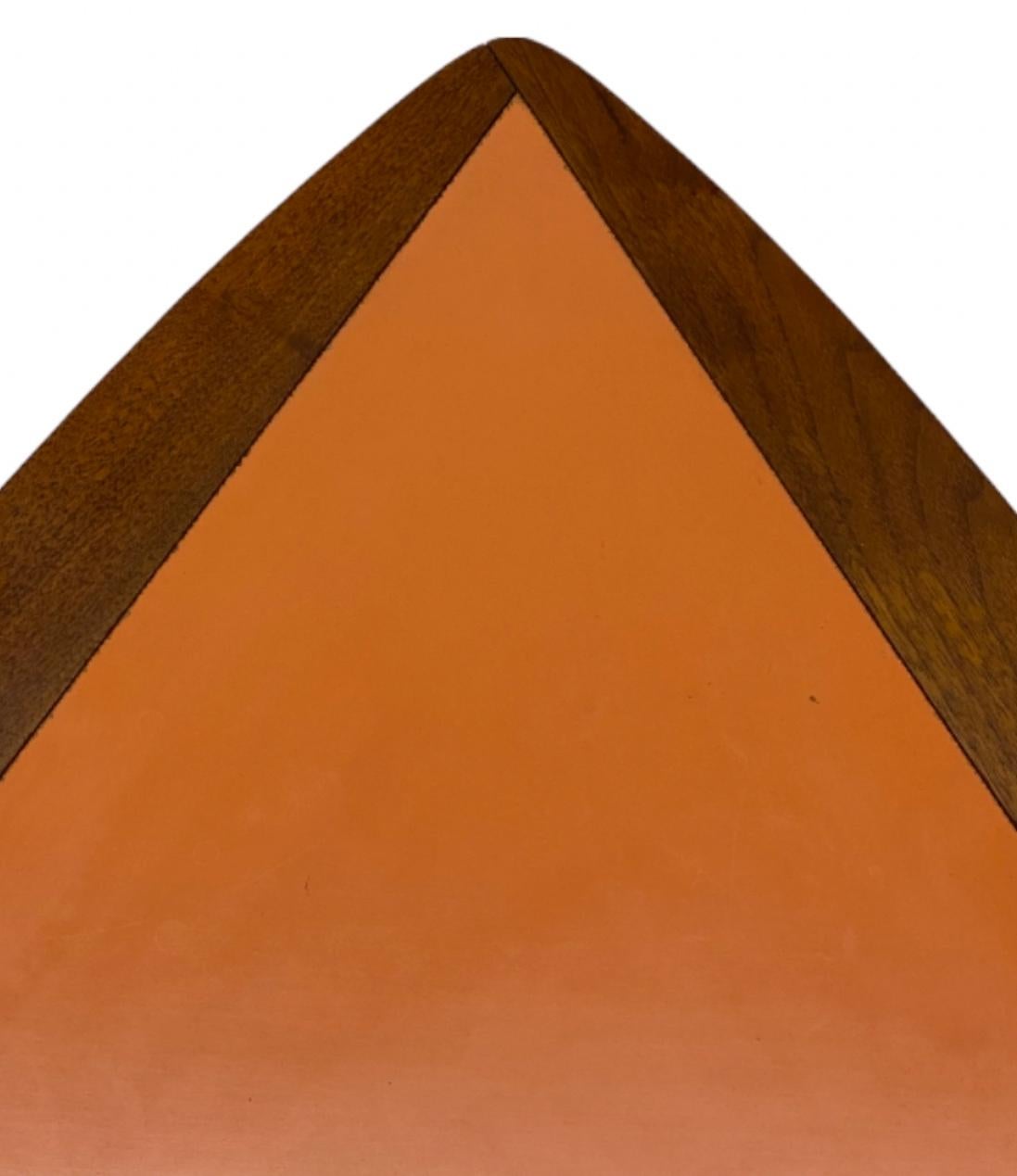 20th Century Arthur Umanoff Walnut Triangular Side Table