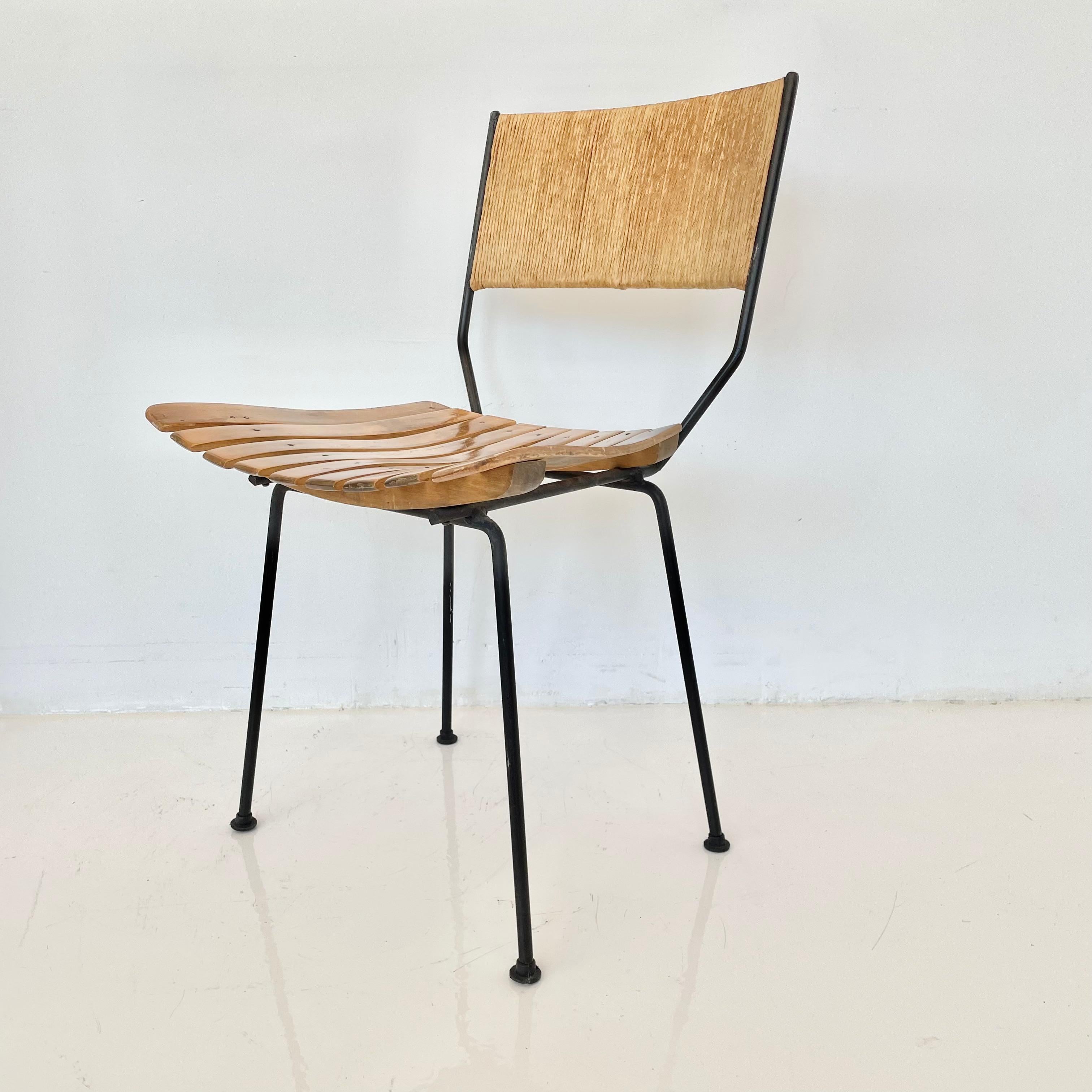 Arthur Umanoff Wood and Rush Chair For Sale 5