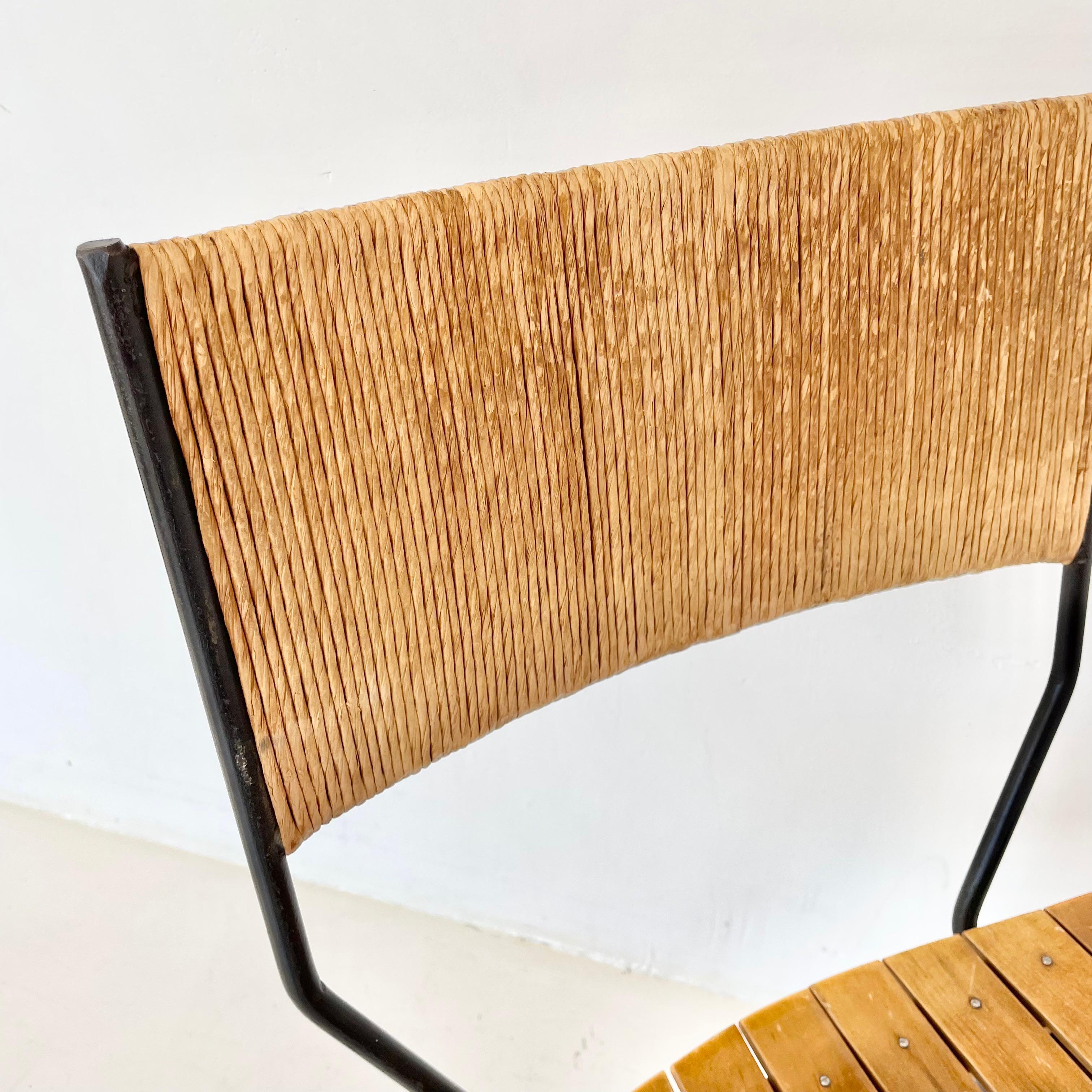 Arthur Umanoff Chaise en bois et jonc en vente 7