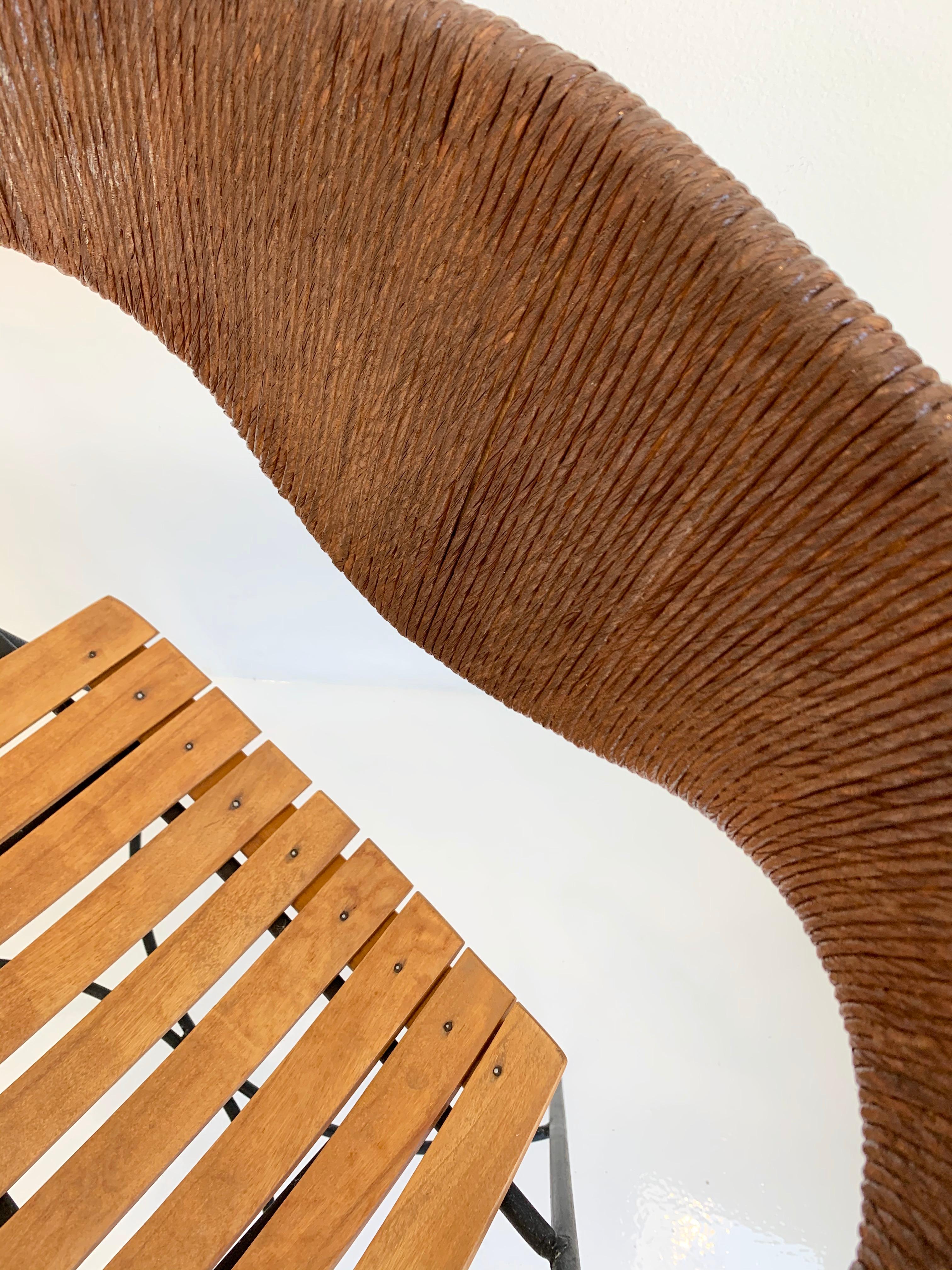 Arthur Umanoff Wood and Rush Sculptural Chairs 2
