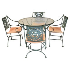Arthur Umanoff Wrought Iron Mayan Sun Patio Set