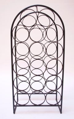 Arthur Umanoff Wrought Iron Seventeen-Bottle Wine Holder