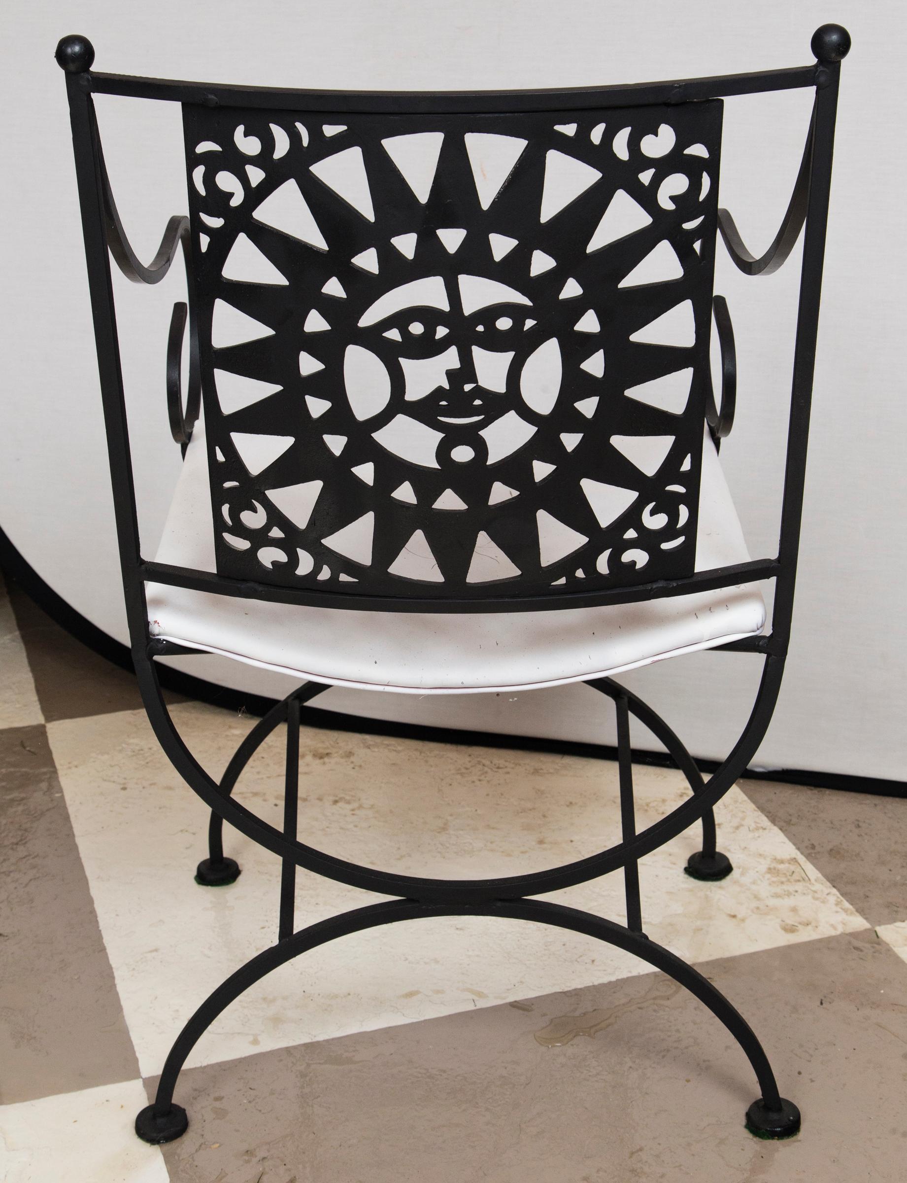 Arthur Umanoff Wrought Iron Sun Table and Four Chairs 3