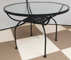 Arthur Umanoff Wrought Iron Sun Table and Four Chairs
