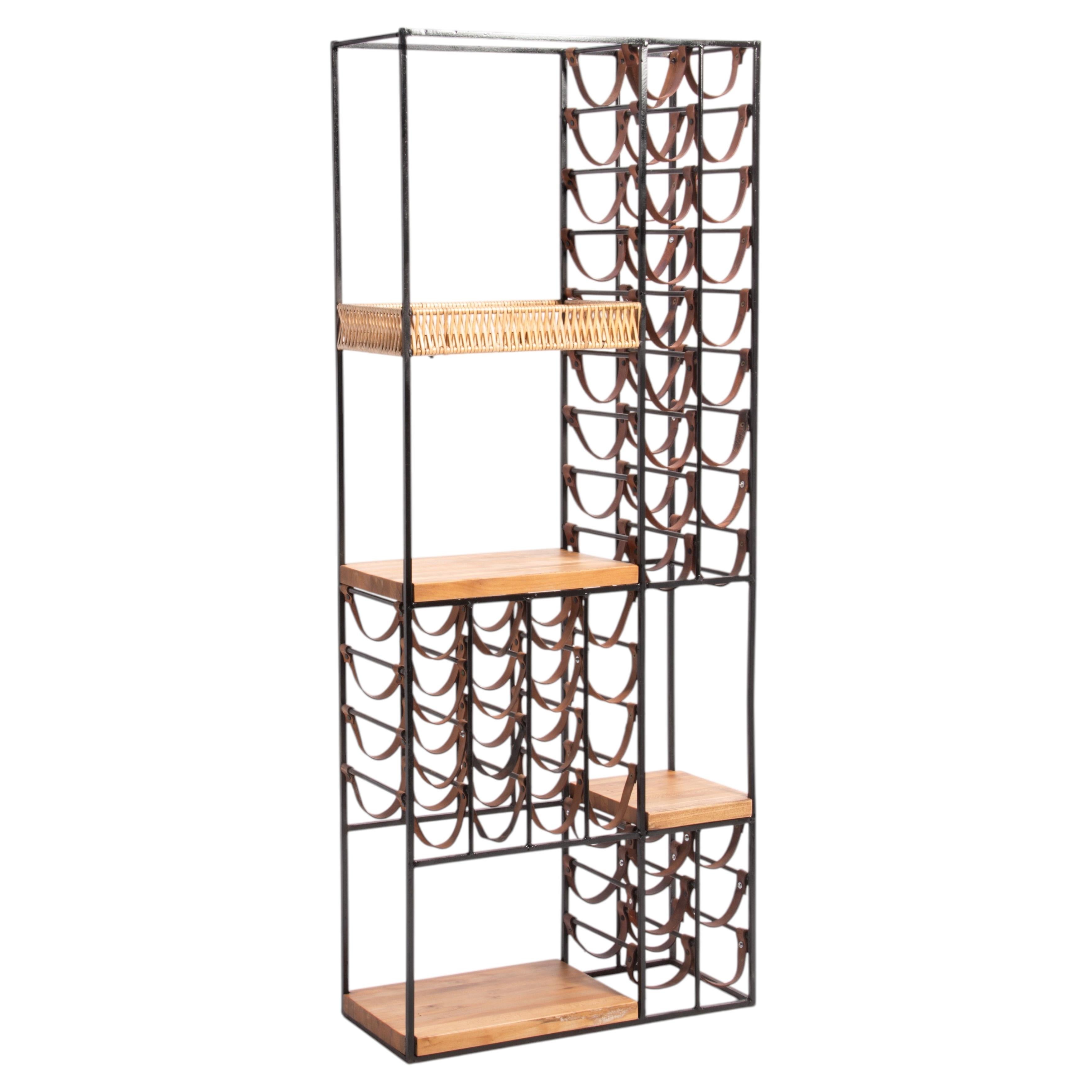Arthur Unanoff Shaver Howard Room Divider 40 Bottle Wine Rack Restored For Sale