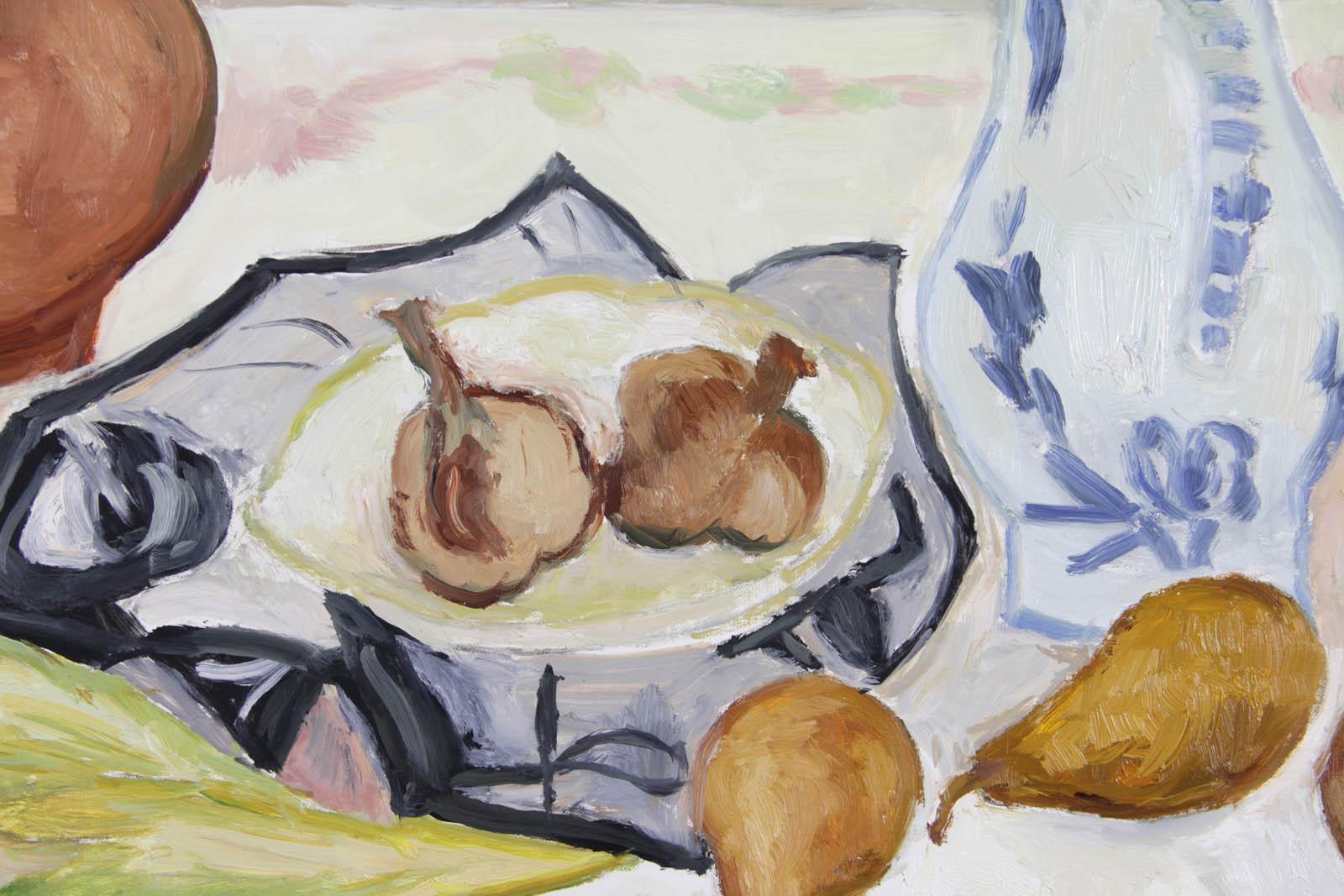 Fruits, maïs et raisins - Moderne Painting par Arthur VAN HECKE