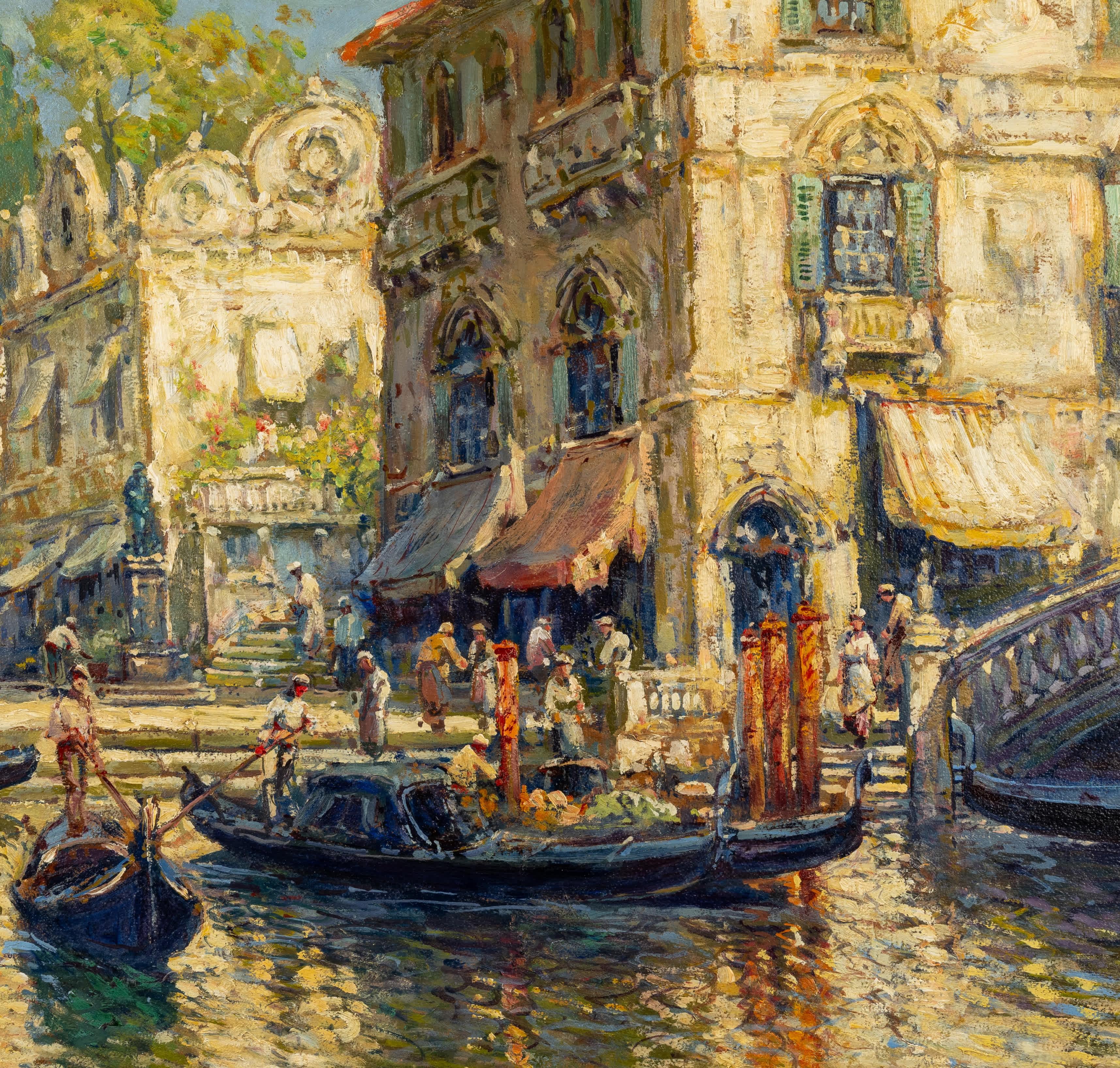 Canale veneziano - Painting Impressionismo di Arthur Vidal Diehl