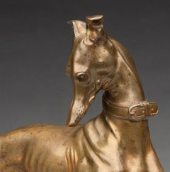 Antique Bronze Dog "Whippet with a Butterfly" Arthur Waagen (1833-1898) 2 of 2