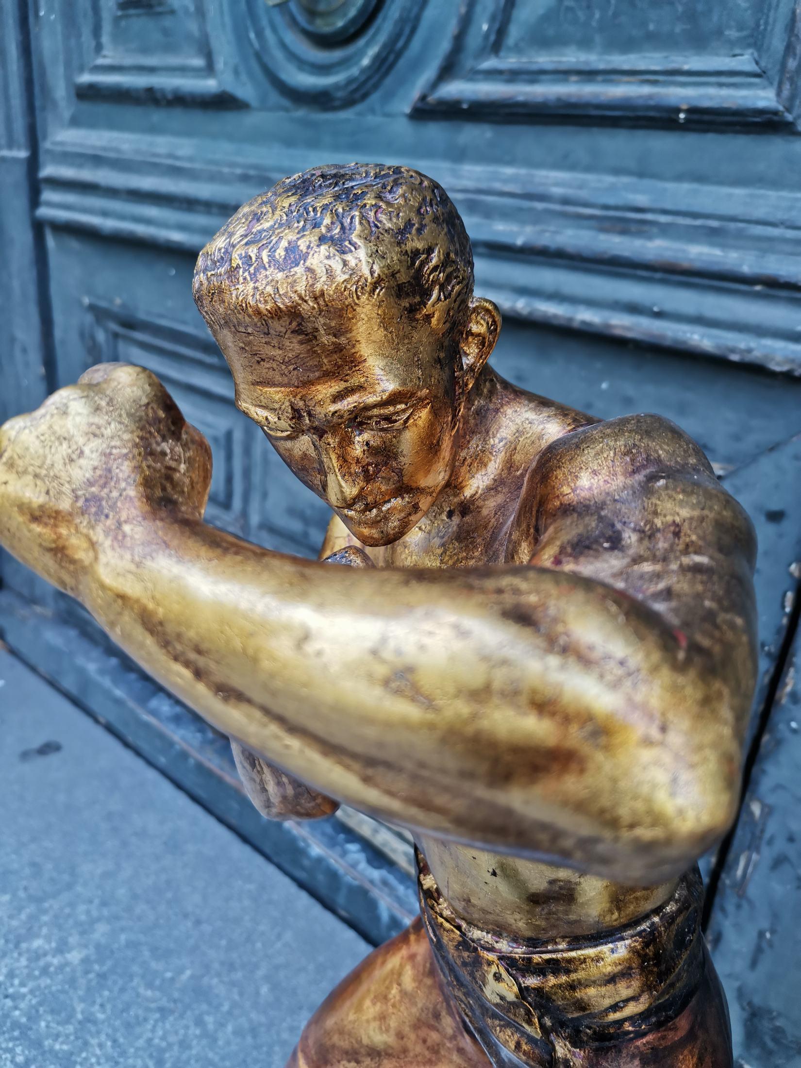 19th Century Arthur Waagen '1869-1910' Sculpture American Boxer's Boston Strong Boy For Sale