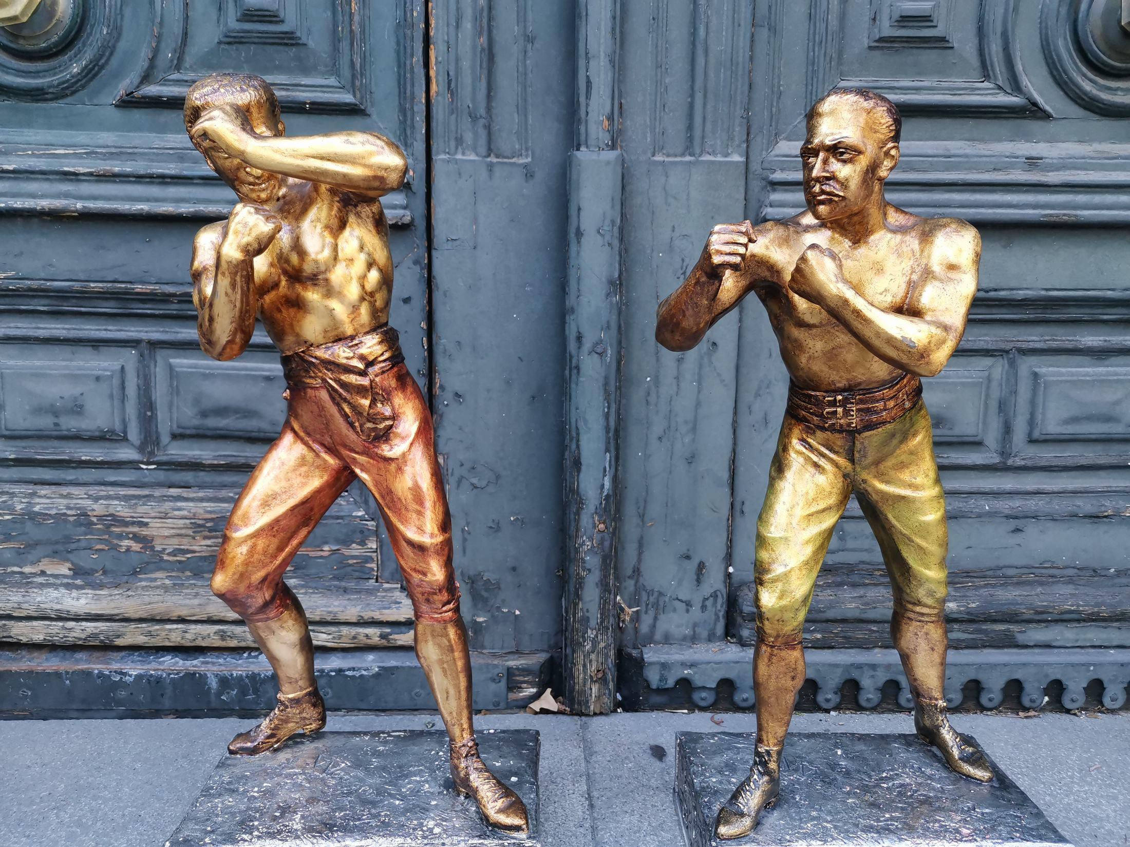 French Arthur Waagen '1869-1910' Sculpture American Boxer's Boston Strong Boy For Sale