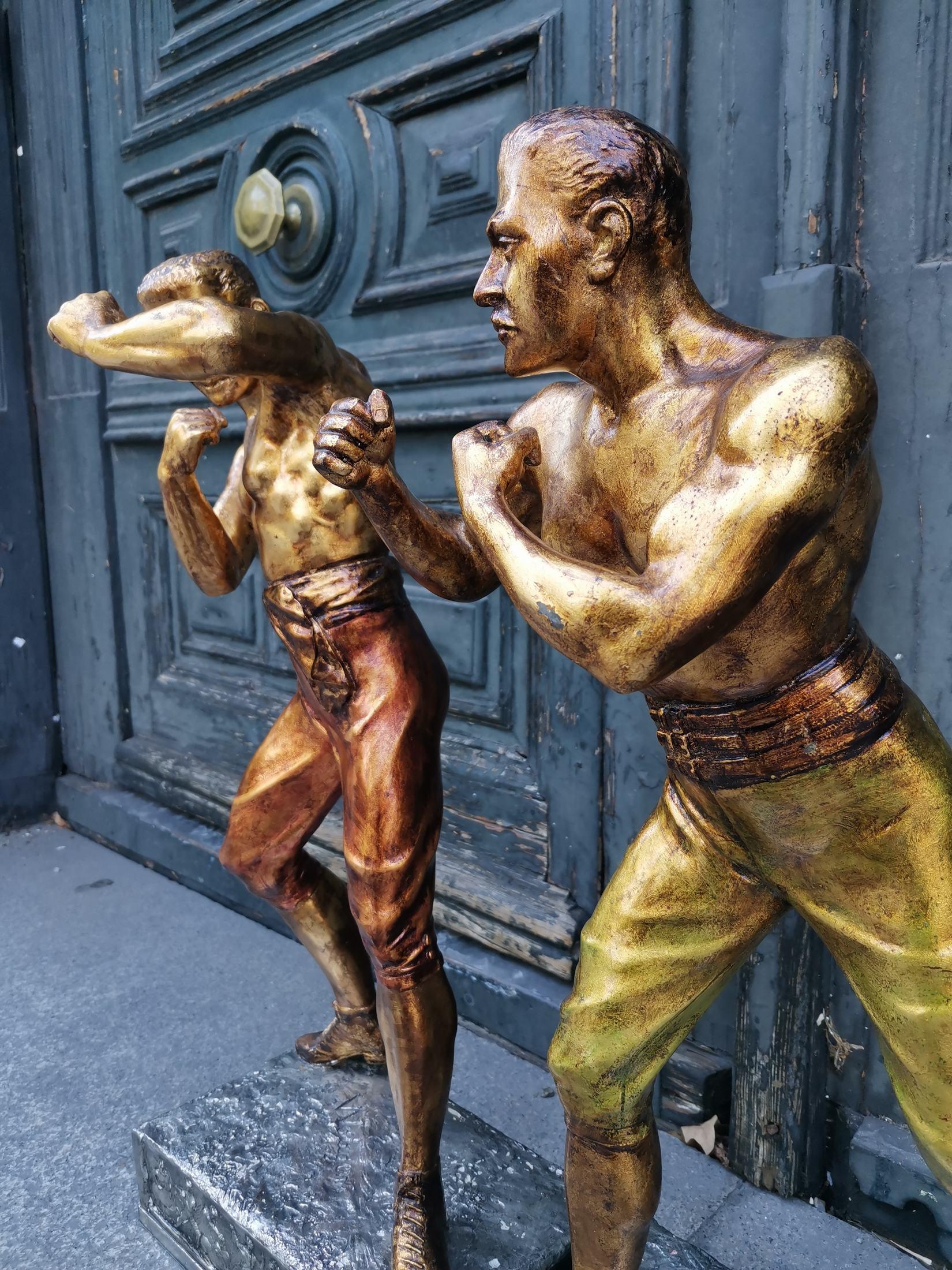 Hand-Crafted Arthur Waagen '1869-1910' Sculpture American Boxer's Boston Strong Boy For Sale