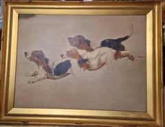 A Study of three Basset Hounds running