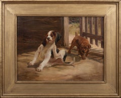 "Unawares" A Fox Hound & Labrador Retriever Puppy, 19th Century