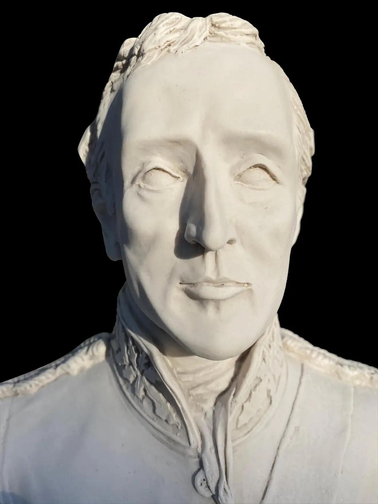Carrara Marble Arthur Wellesley, 1st Duke of Wellington Bust Sculpture, 20th Century