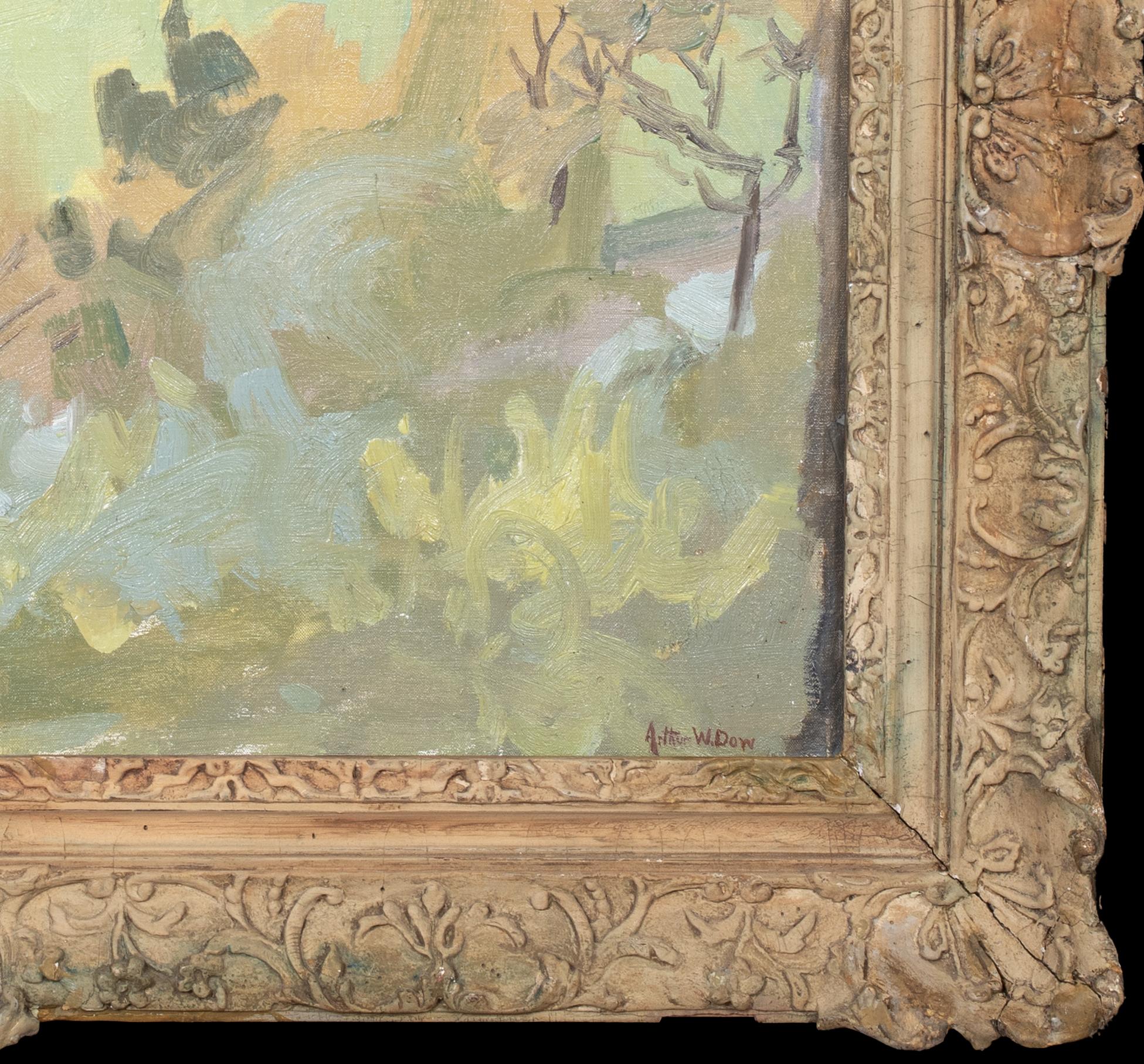 Vue d'Ipswich, Massachusetts, vers 1900

par ARTHUR WESLEY DOW (1857-1922) 

Grande vue de paysage impressionniste américain d'Ipswich, Massachusetts, datant de 1900, huile sur toile marouflée sur carton par Arthur Wesley Dow. Vue impressionniste