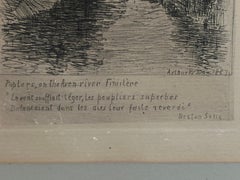 Arthur Wesly Dow Etching "Poplars on the Even River" 1887 (Stickley Era) - W8097