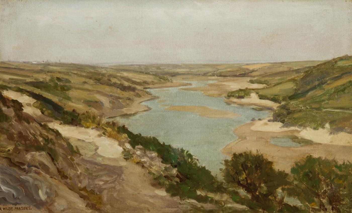 Arthur Wilde Parsons (1854-1931) - Olio firmato, Estuario del Gannel