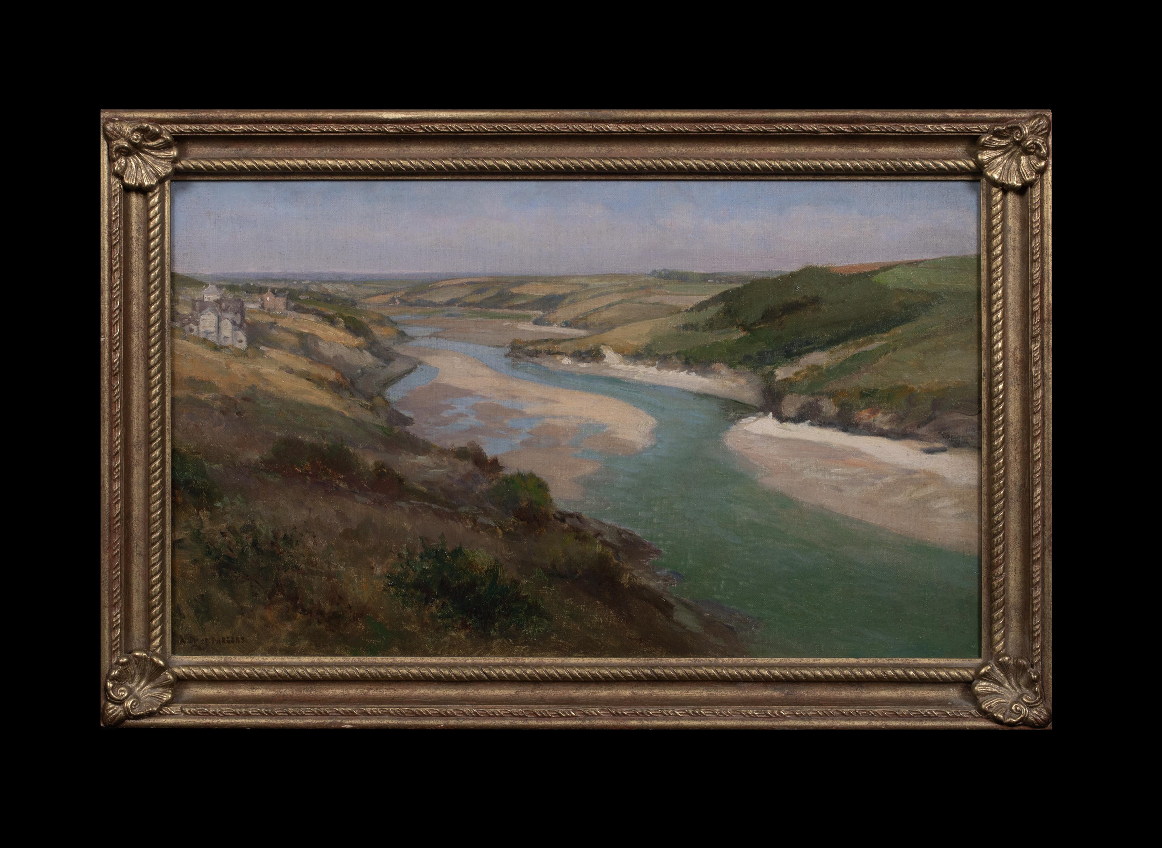 The Gannel Estuary Crantock, circa 1900  by Arthur Wilde PARSONS (1854-1931)  - Painting by Arthur Wilde Parsons 