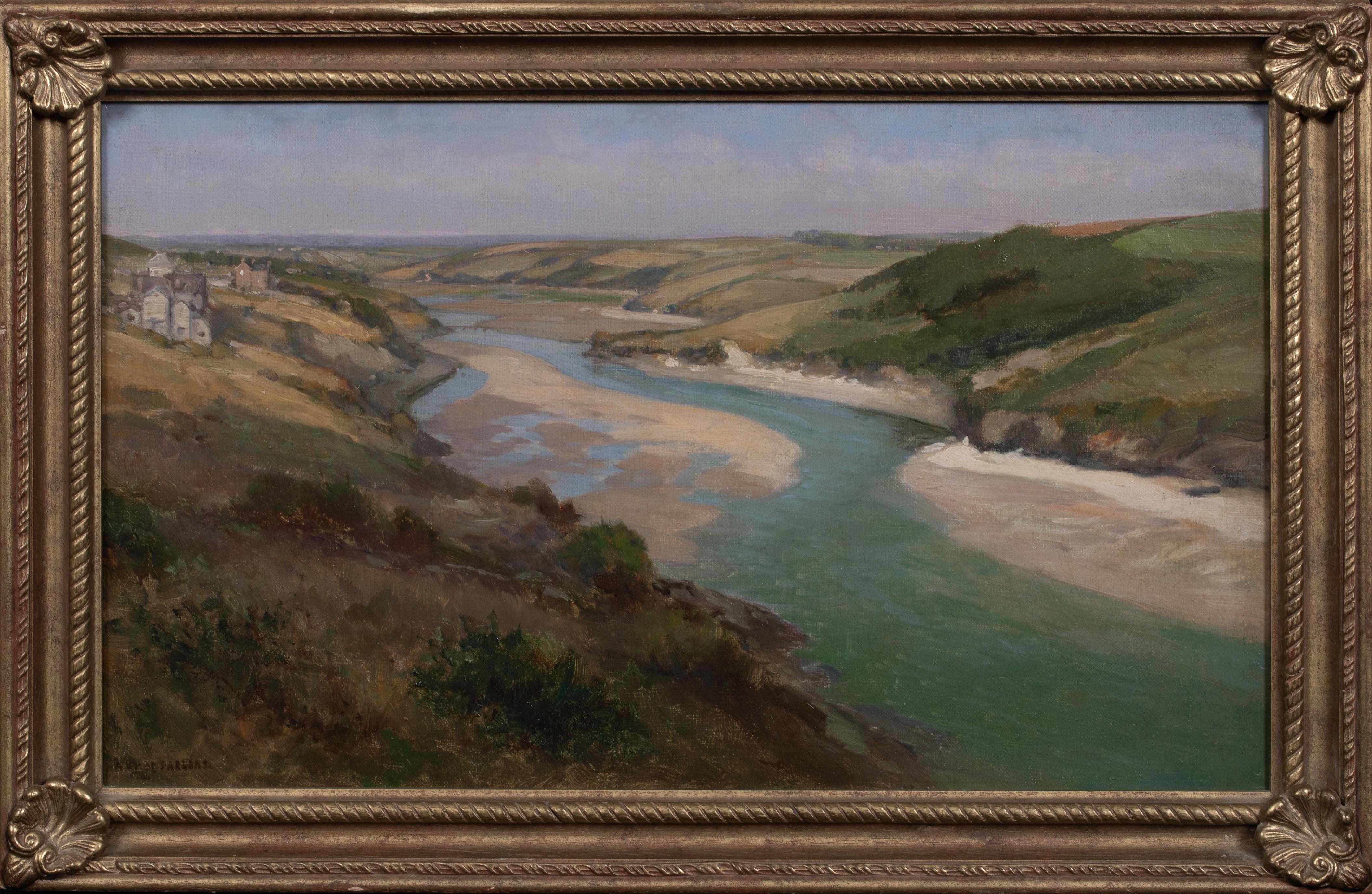 Arthur Wilde Parsons  Landscape Painting - The Gannel Estuary Crantock, circa 1900  by Arthur Wilde PARSONS (1854-1931) 