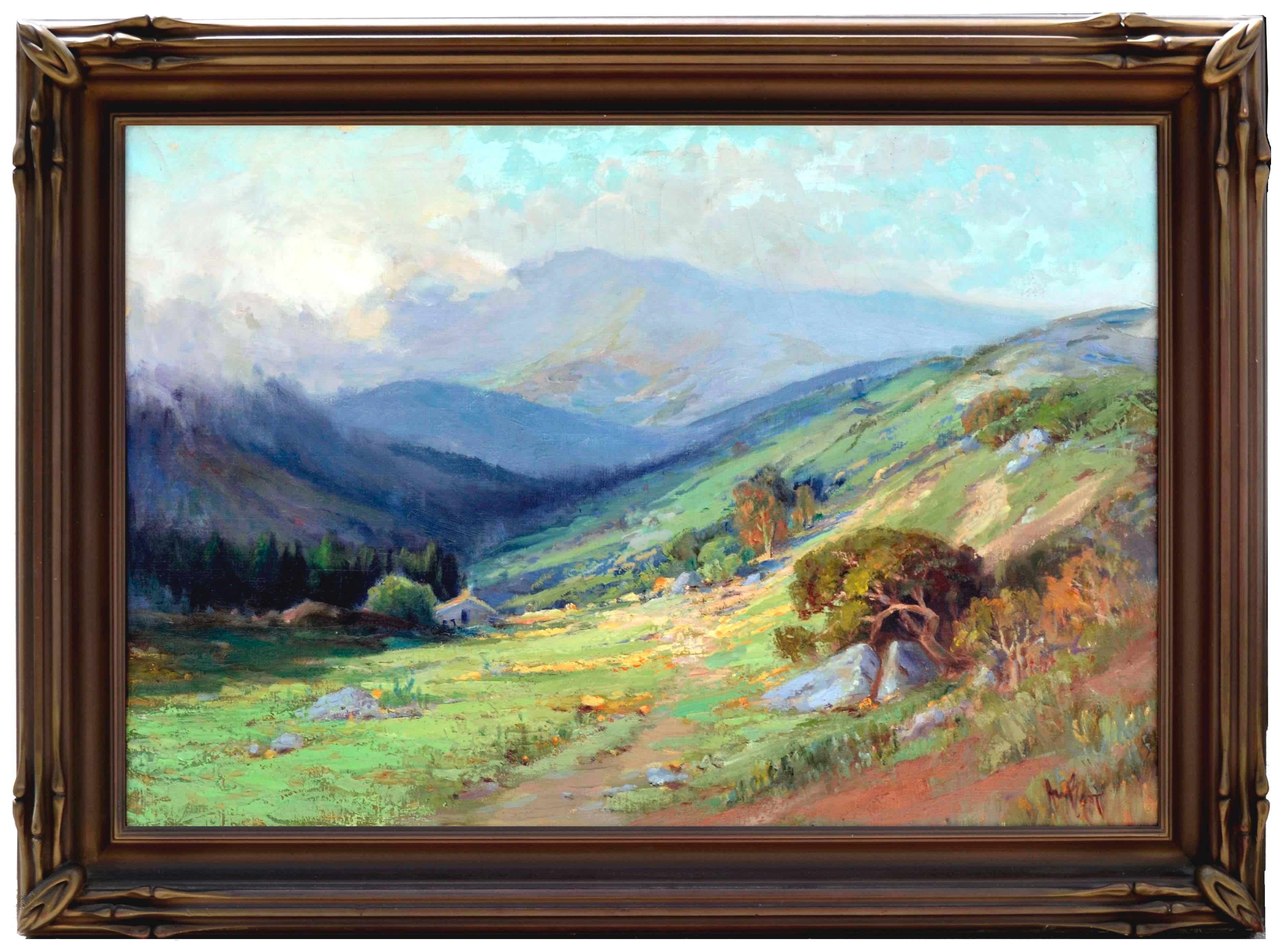 Arthur William Best Landscape Painting - Mt. Tamalpais from Bon Tempe Lake by Arthur Best