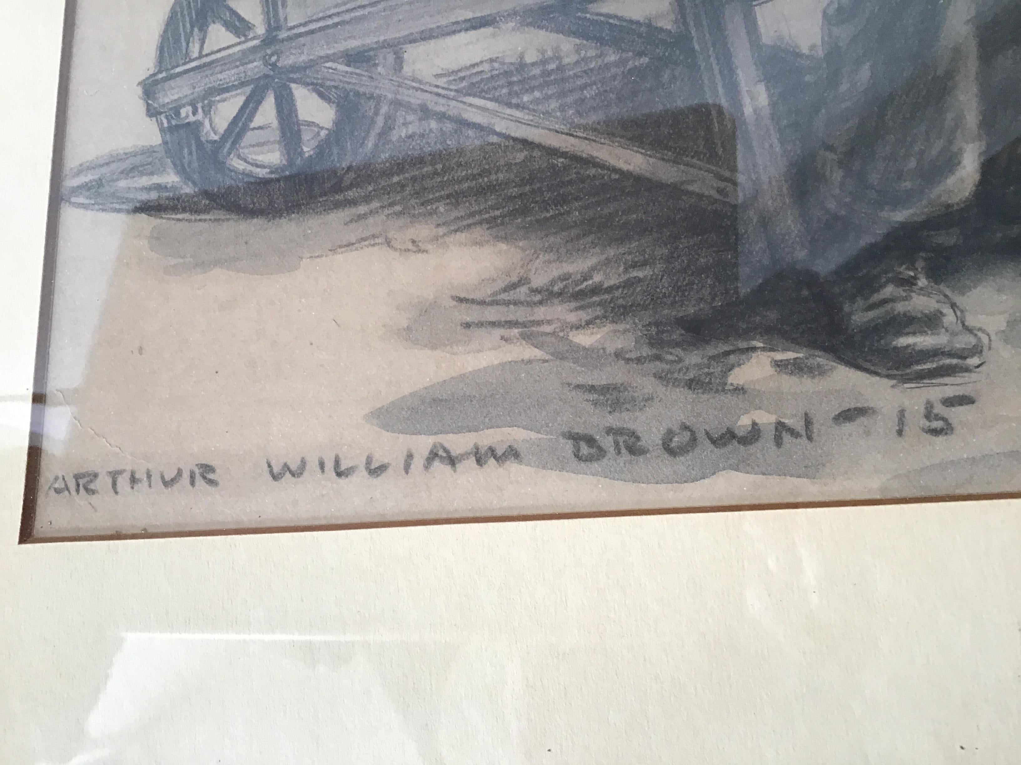 Arthur William Brown Drawing, with an Inscription by Booth Tarkington, 1915 In Good Condition For Sale In Tarrytown, NY