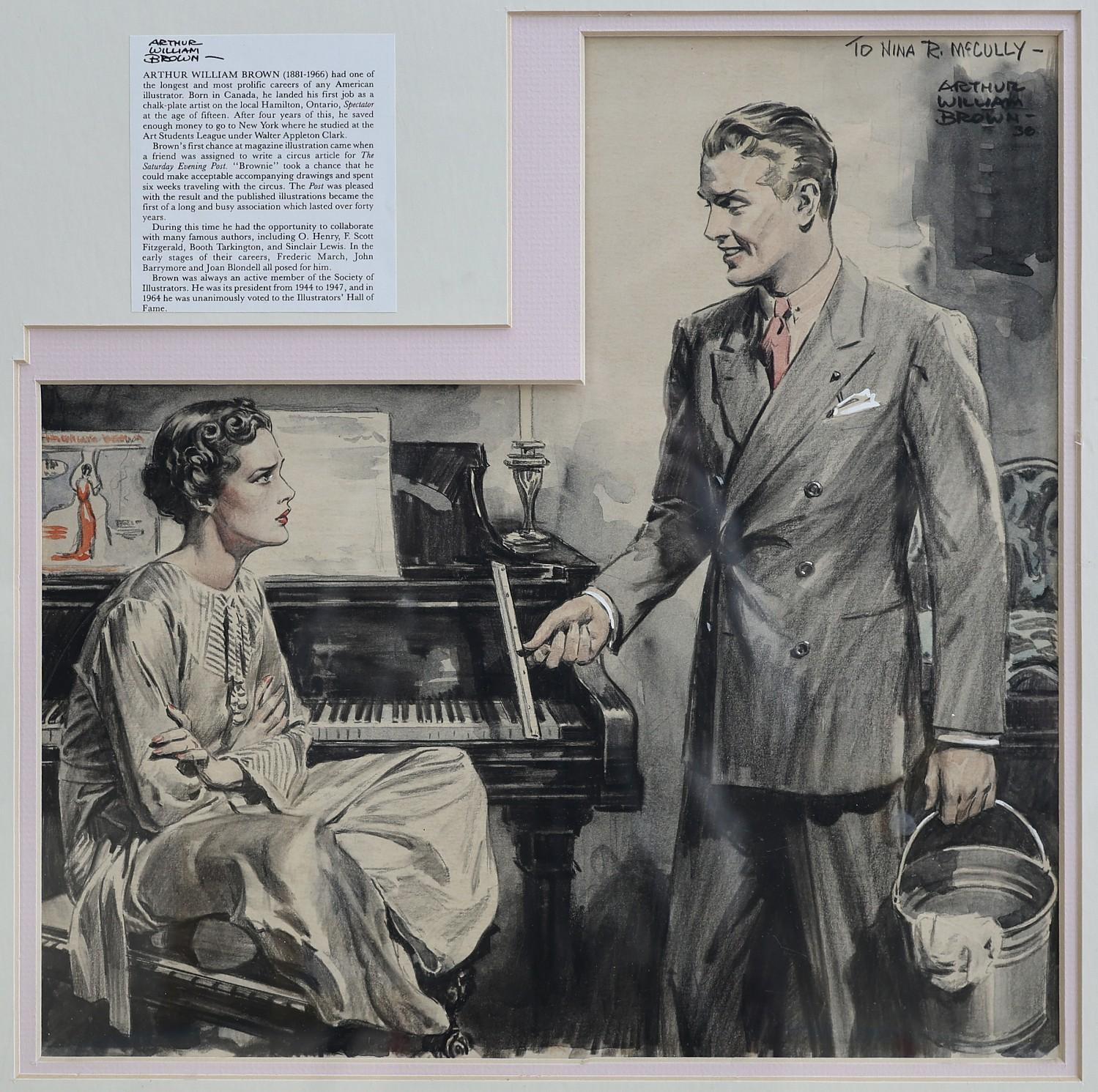 "Non avete il diritto di interferire" Illustrazione della storia per il Saturday Evening Post - Mixed Media Art di William Arthur Brown