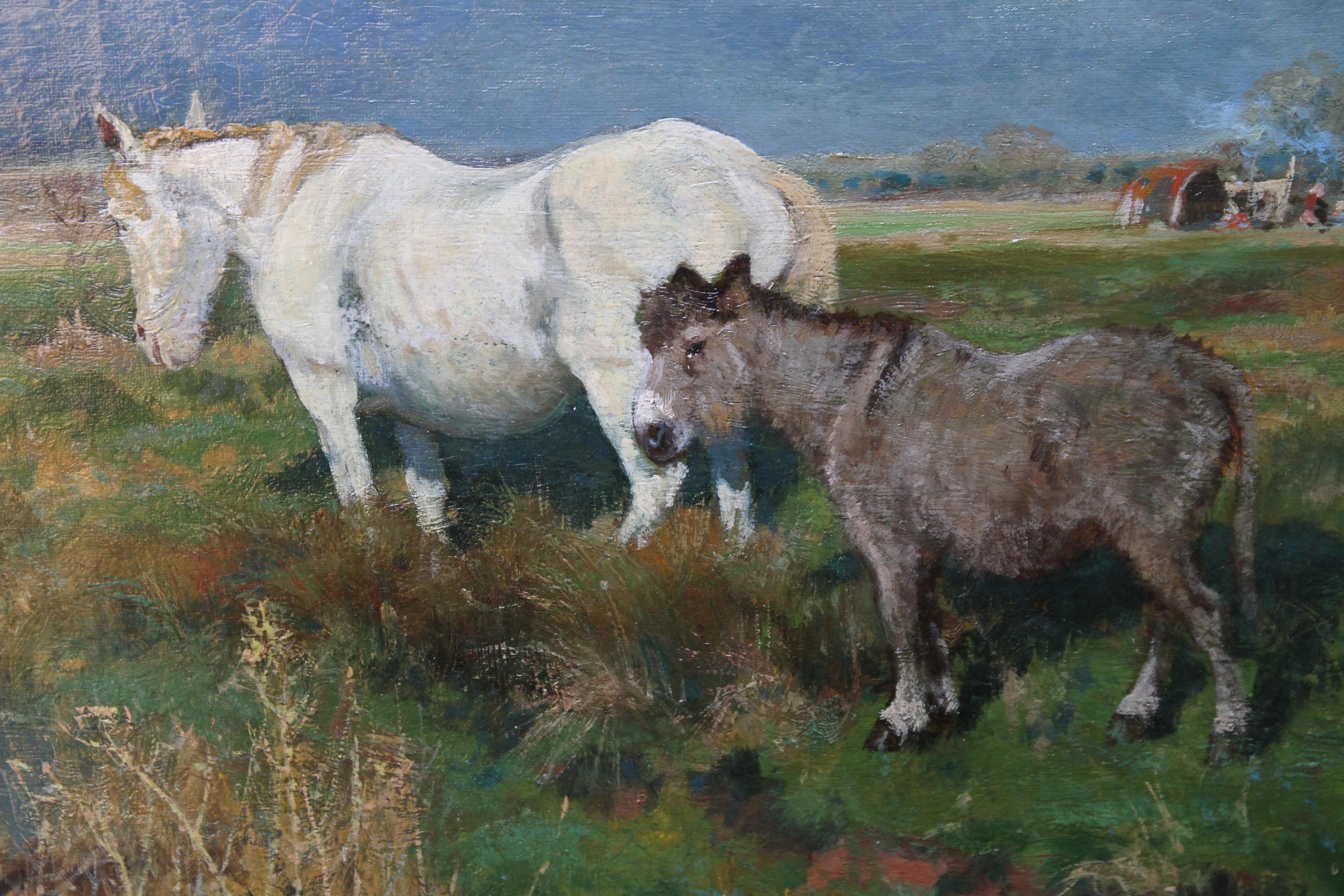 Landschaft mit Pferd – britisches Tier-Ölgemälde aus dem Jahr 1900, Nottingham im Angebot 1