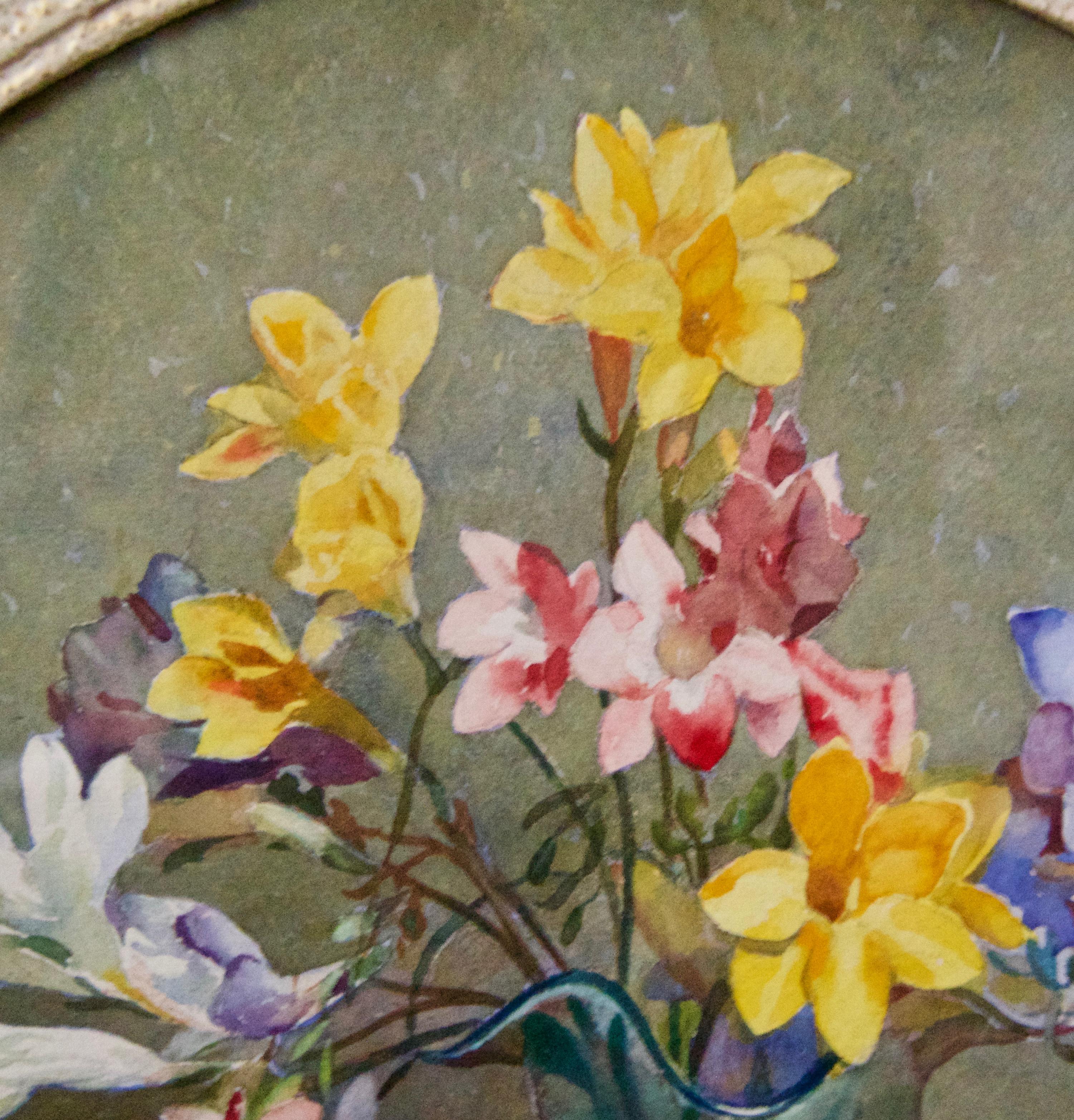 Blumen – Aquarell aus der Mitte des 20. Jahrhunderts von Arthur Wilson Gay – britisches Stillleben im Angebot 1