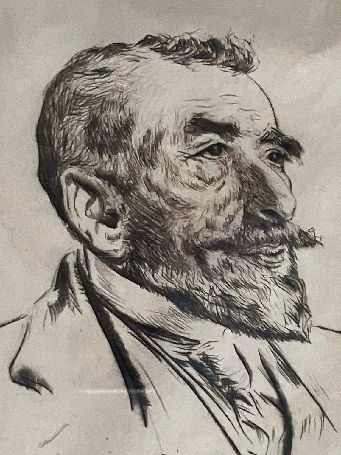 Arthur Wm. North (English) Etching of Joseph Conrad Dated 1912 Signed by Conrad In Good Condition For Sale In San Francisco, CA