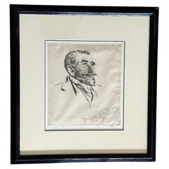Arthur Wm. North (English) Etching of Joseph Conrad Dated 1912 Signed by Conrad