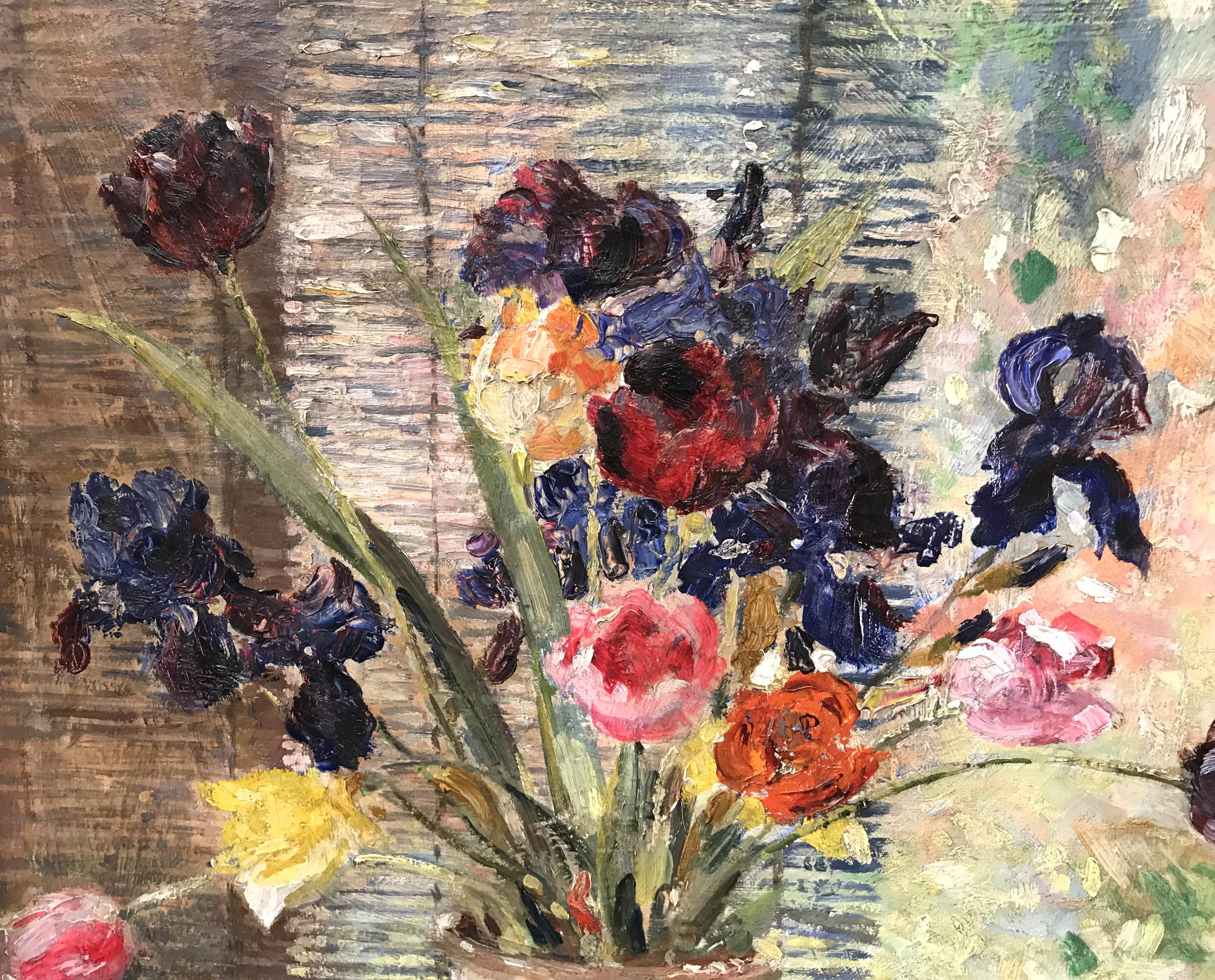 Stillleben mit Blumen (Amerikanischer Impressionismus), Painting, von Arthur Woelfle
