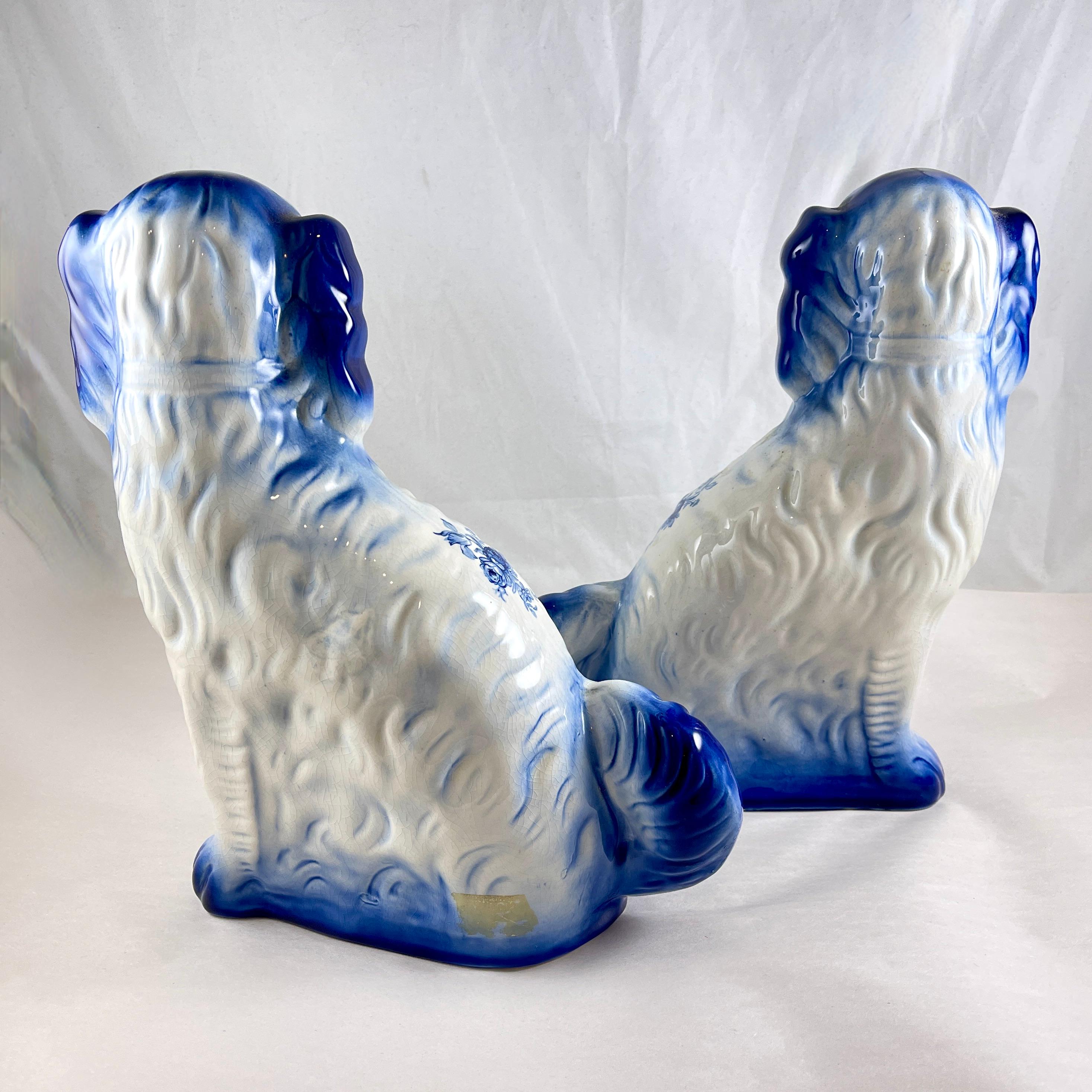 Arthur Wood English Ironstone Large Floral Spaniels, 1920s 4