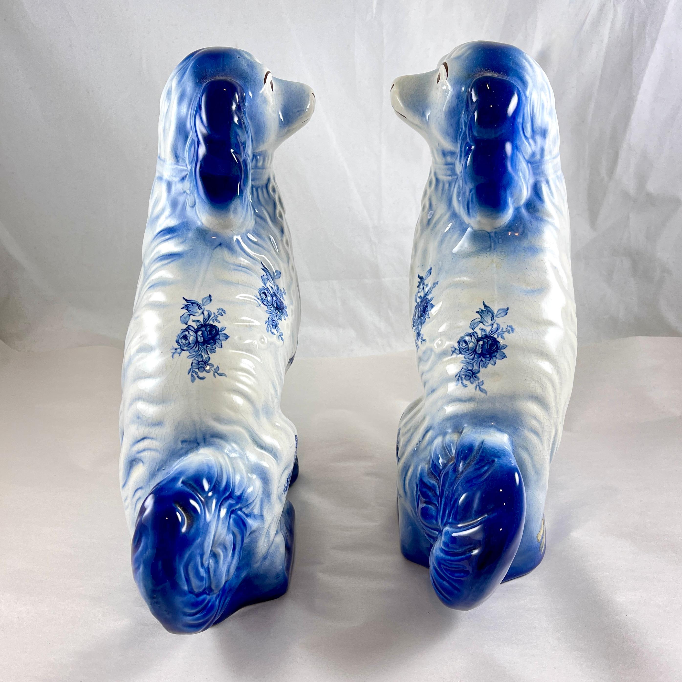 Arthur Wood English Ironstone Large Floral Spaniels, 1920s 5