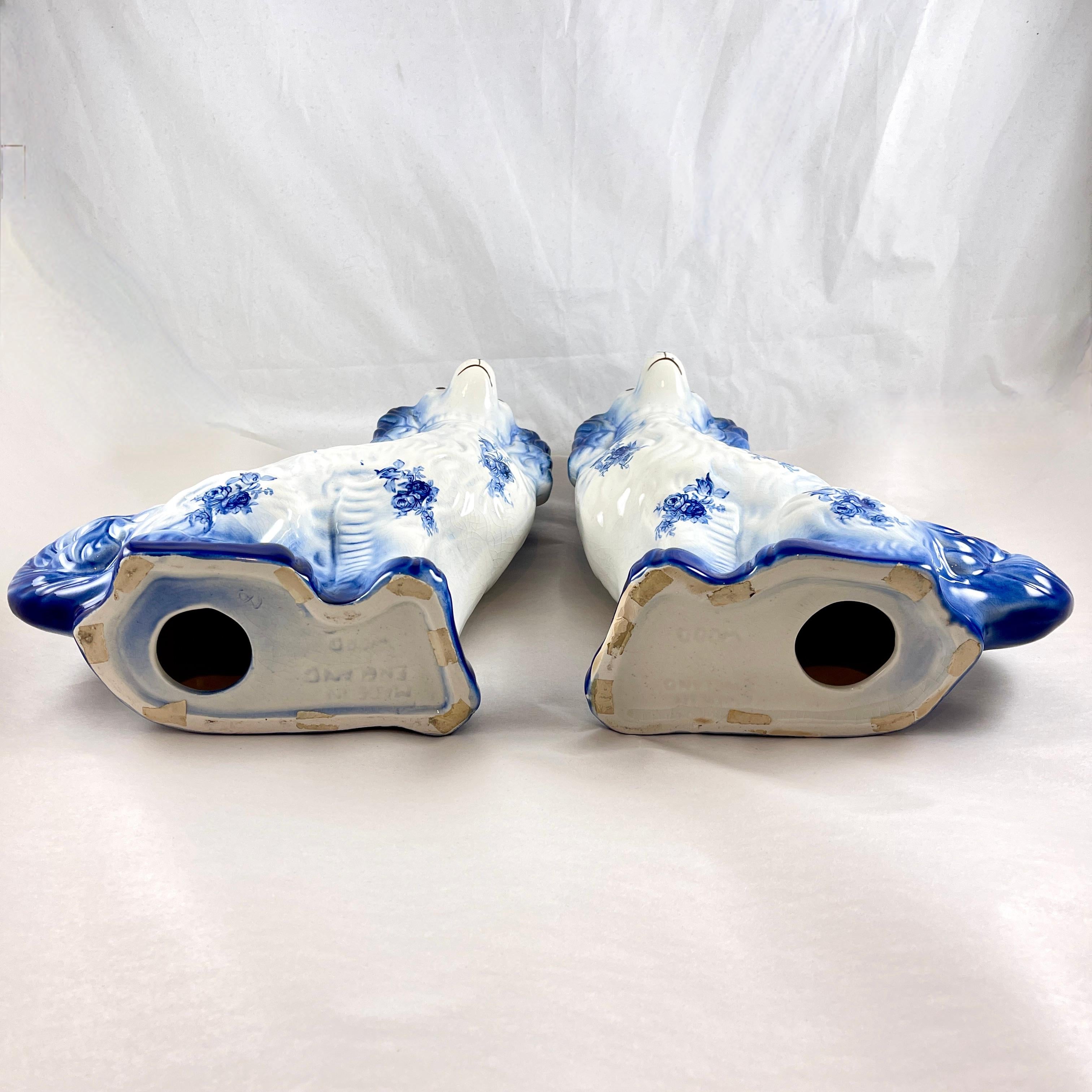 Arthur Wood English Ironstone Large Floral Spaniels, 1920s 7