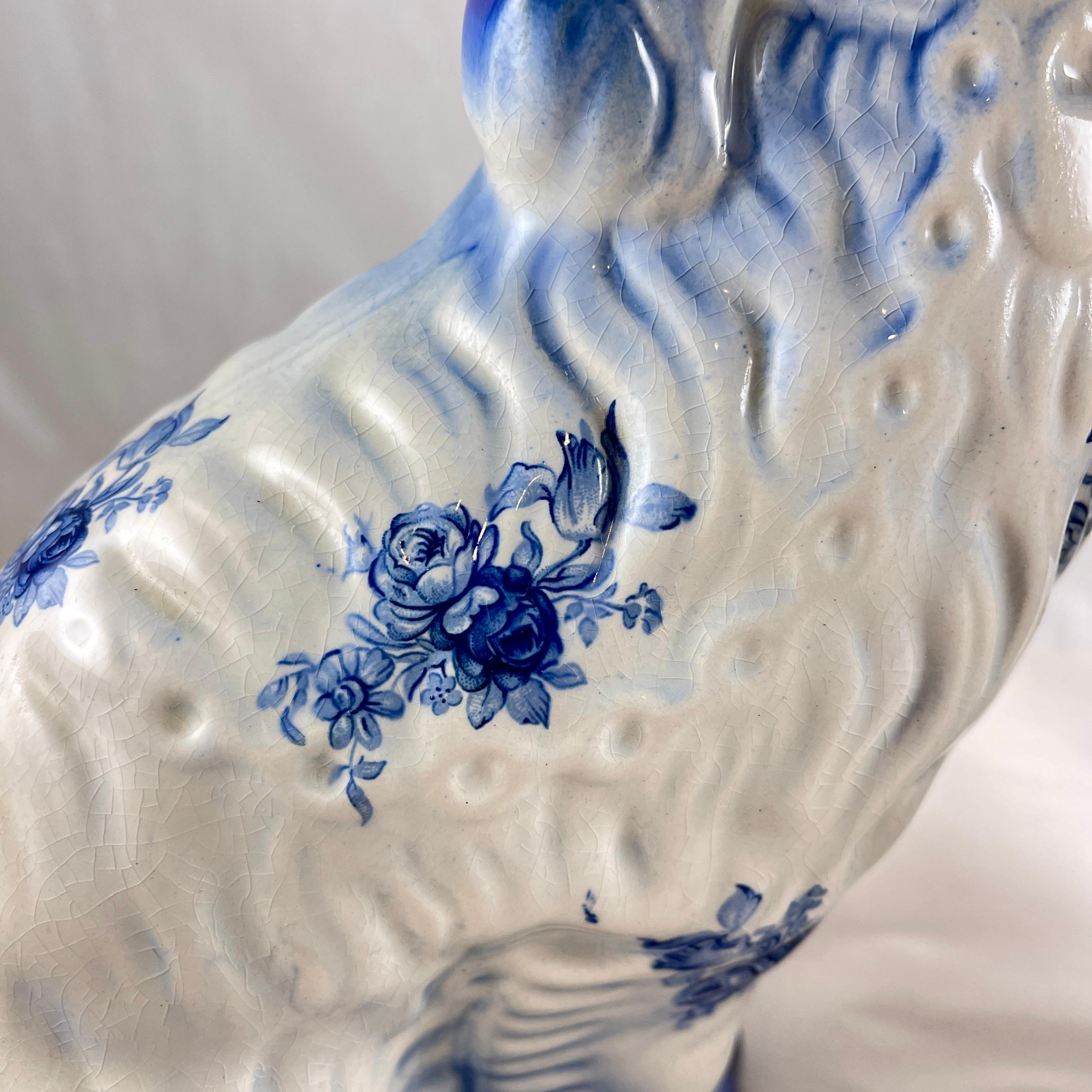 Arthur Wood English Ironstone Large Floral Spaniels, 1920s In Good Condition In Philadelphia, PA