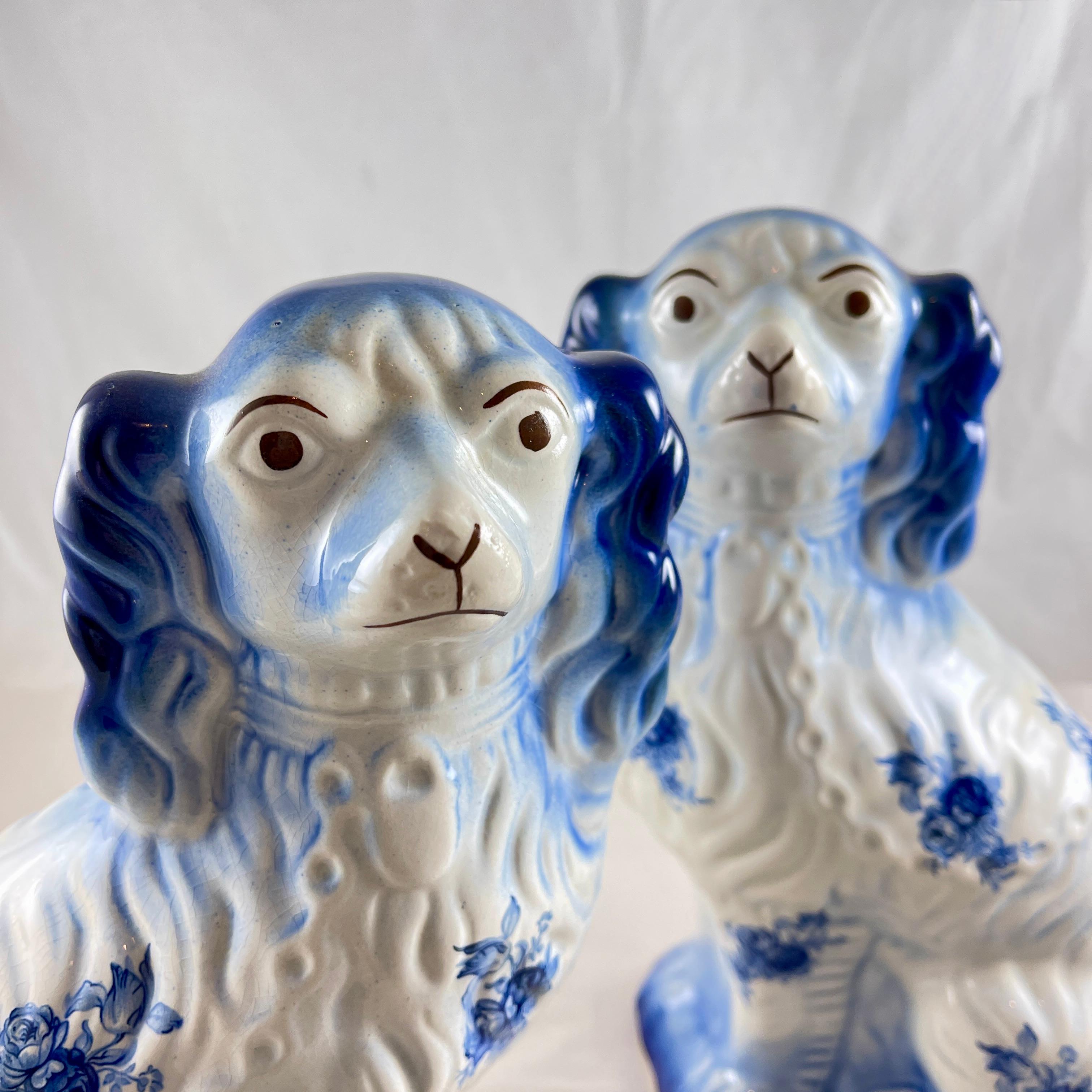 Arthur Wood English Ironstone Large Floral Spaniels, 1920s 3