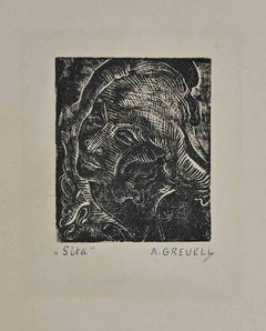 Sita - Woodcut by Arthure Greuell - Mid-20th century