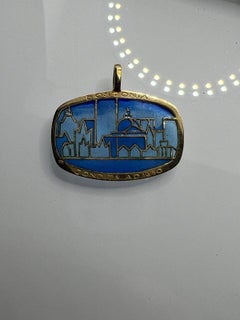Arthus Bertrand Paris 18k & Plique a Jour Enamel Boston Charm Pendant Vintage