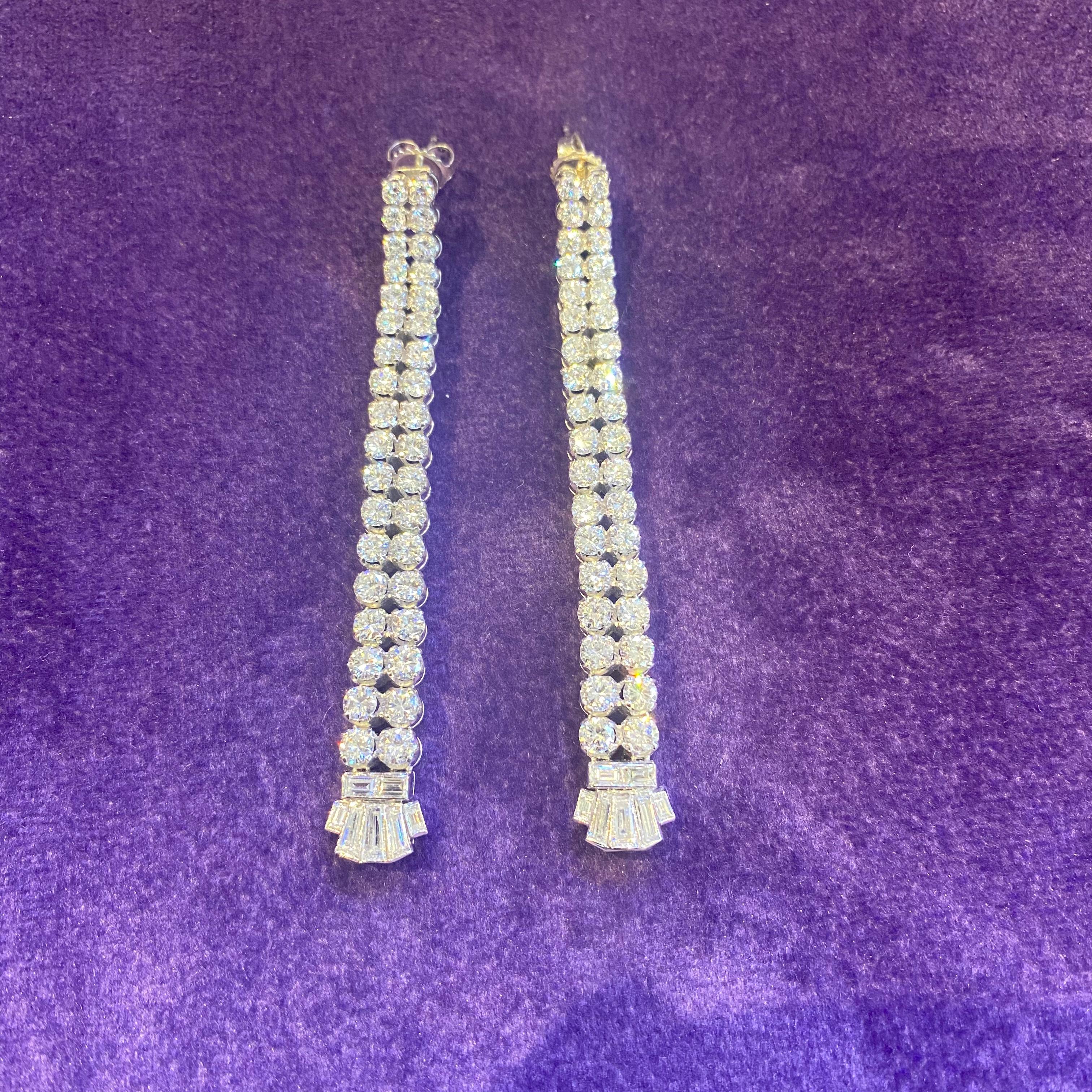 Women's Art Deco Diamond Earrings For Sale