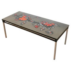 Arti Chrome and Ceramic Tile Side Coffee Table by Belarti 1960s