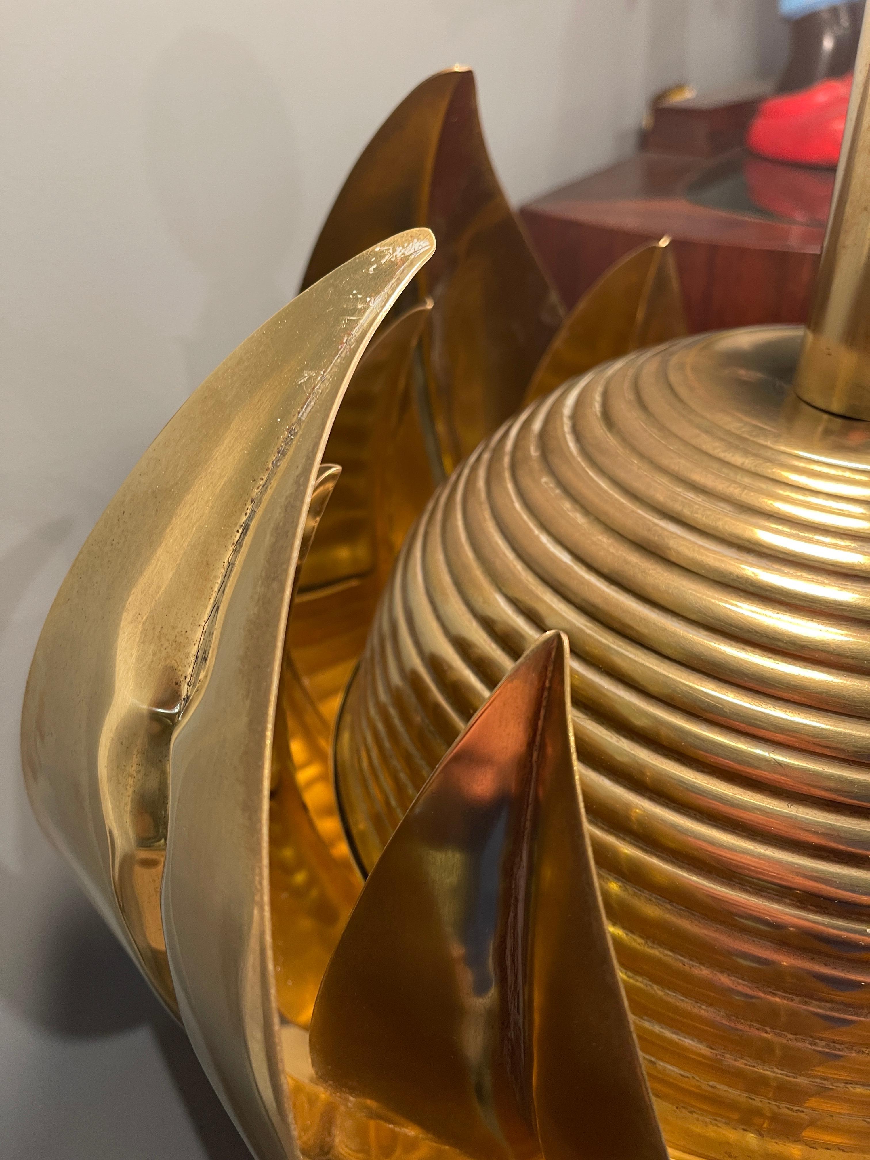 Italian Artichoke Brass Lamp