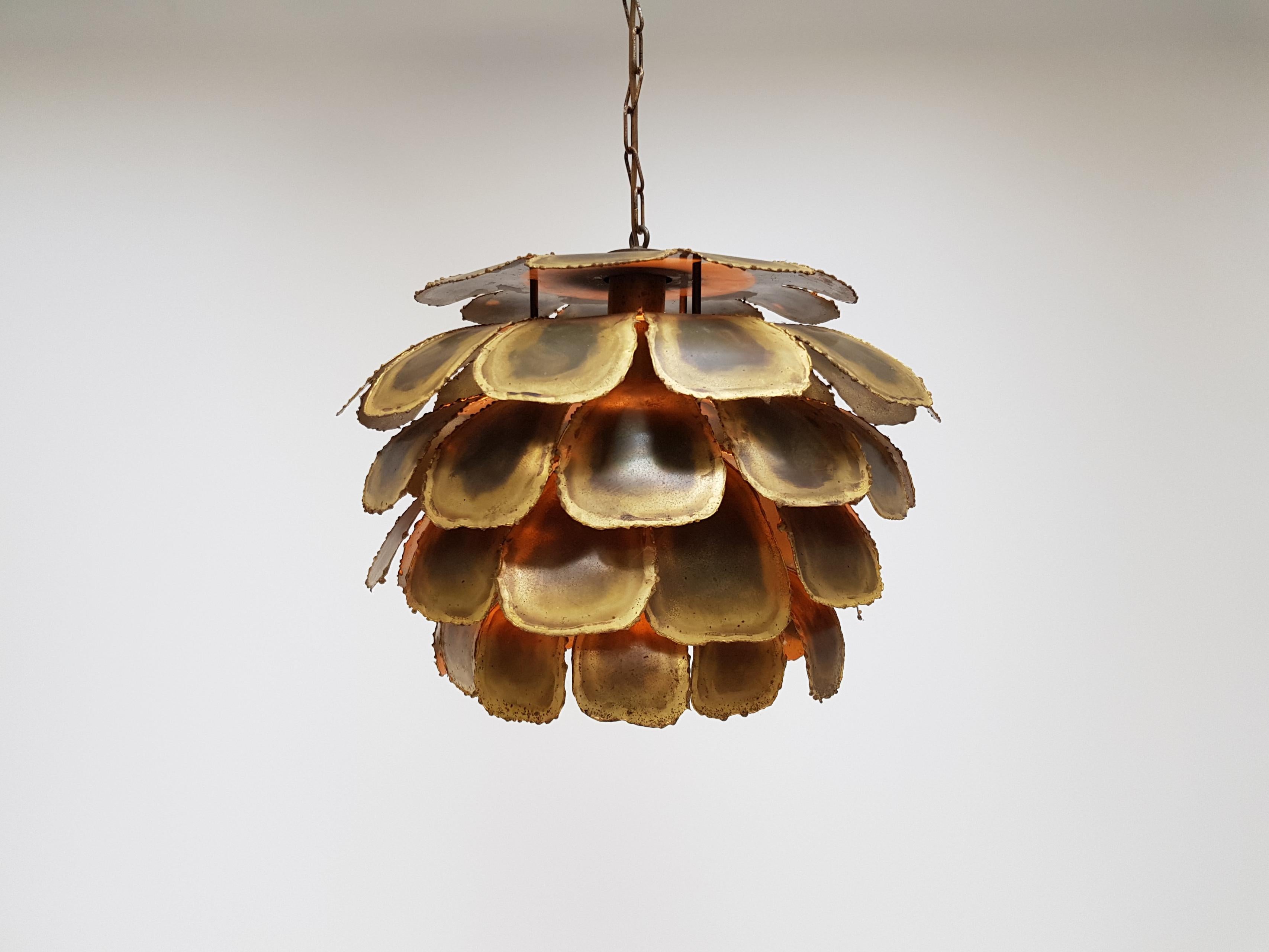 Danish Artichoke Brass Pendant Light by Holm Sørensen & Pedersen